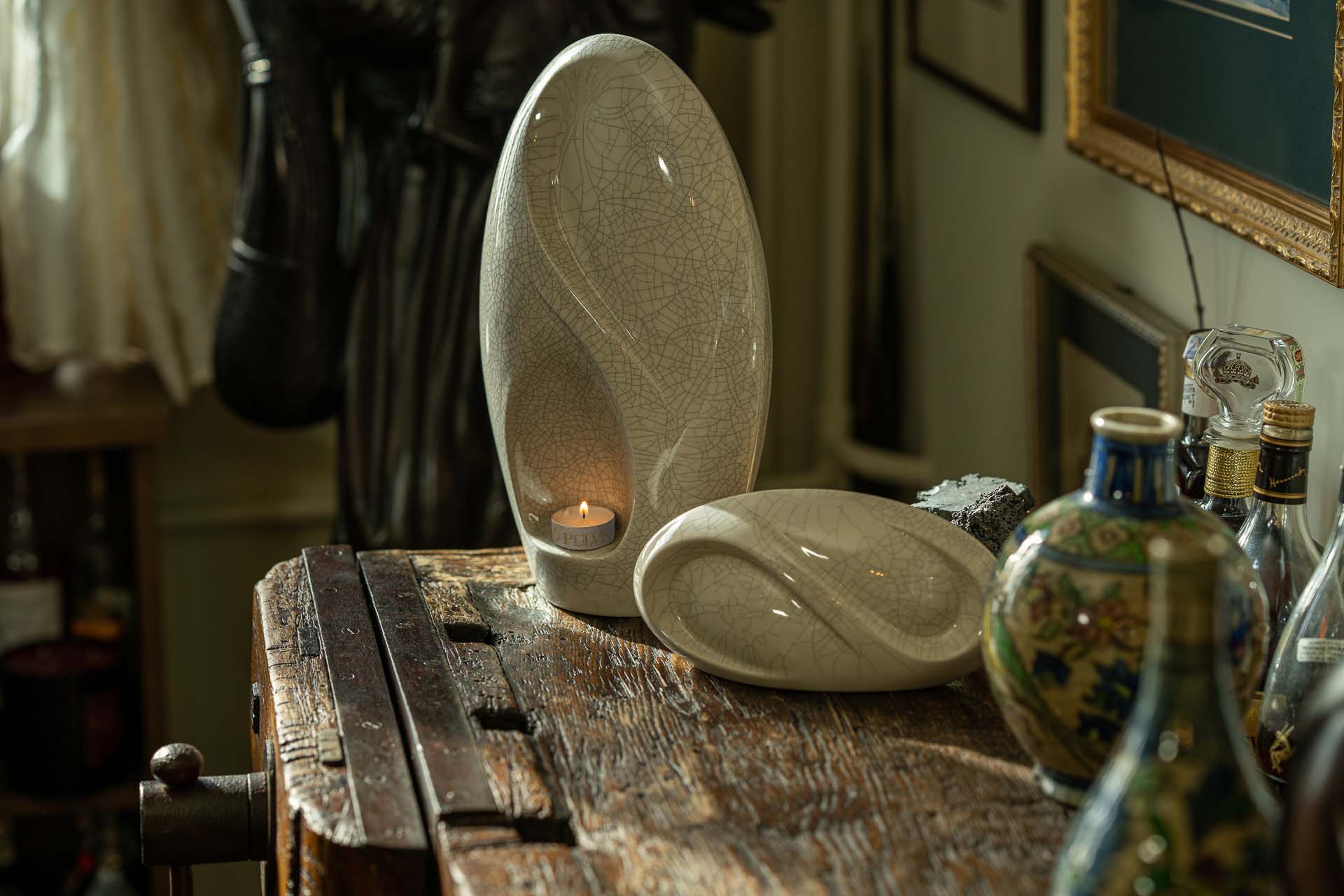 Eternity Handmade Cremation Urn for Ashes - Large | Craquelure | Ceramic Urn - Pulvis Art Urns