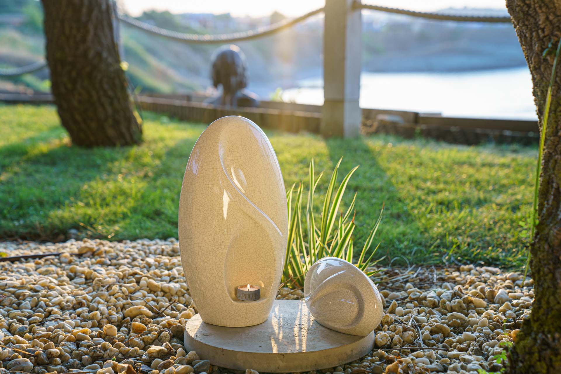 Eternity Handmade Cremation Urn for Ashes - Large | Craquelure | Ceramic Urn - Pulvis Art Urns