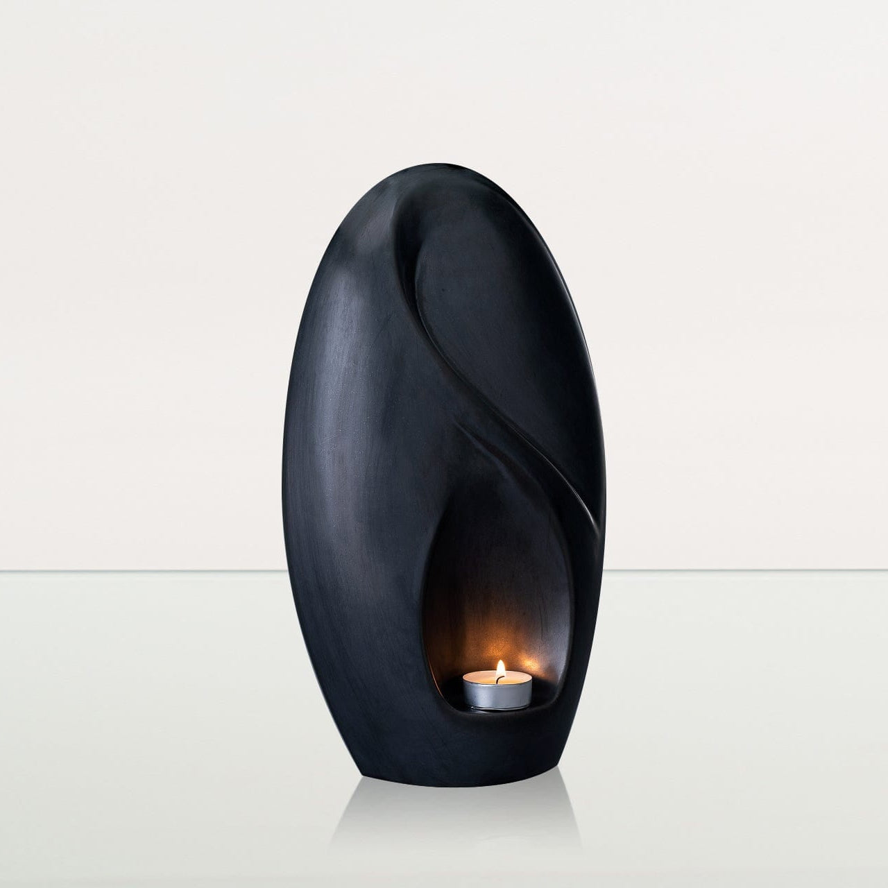 Eternity Handmade Cremation Urn for Ashes - Large | Dark Matte | Ceramic Urn - Pulvis Art Urns