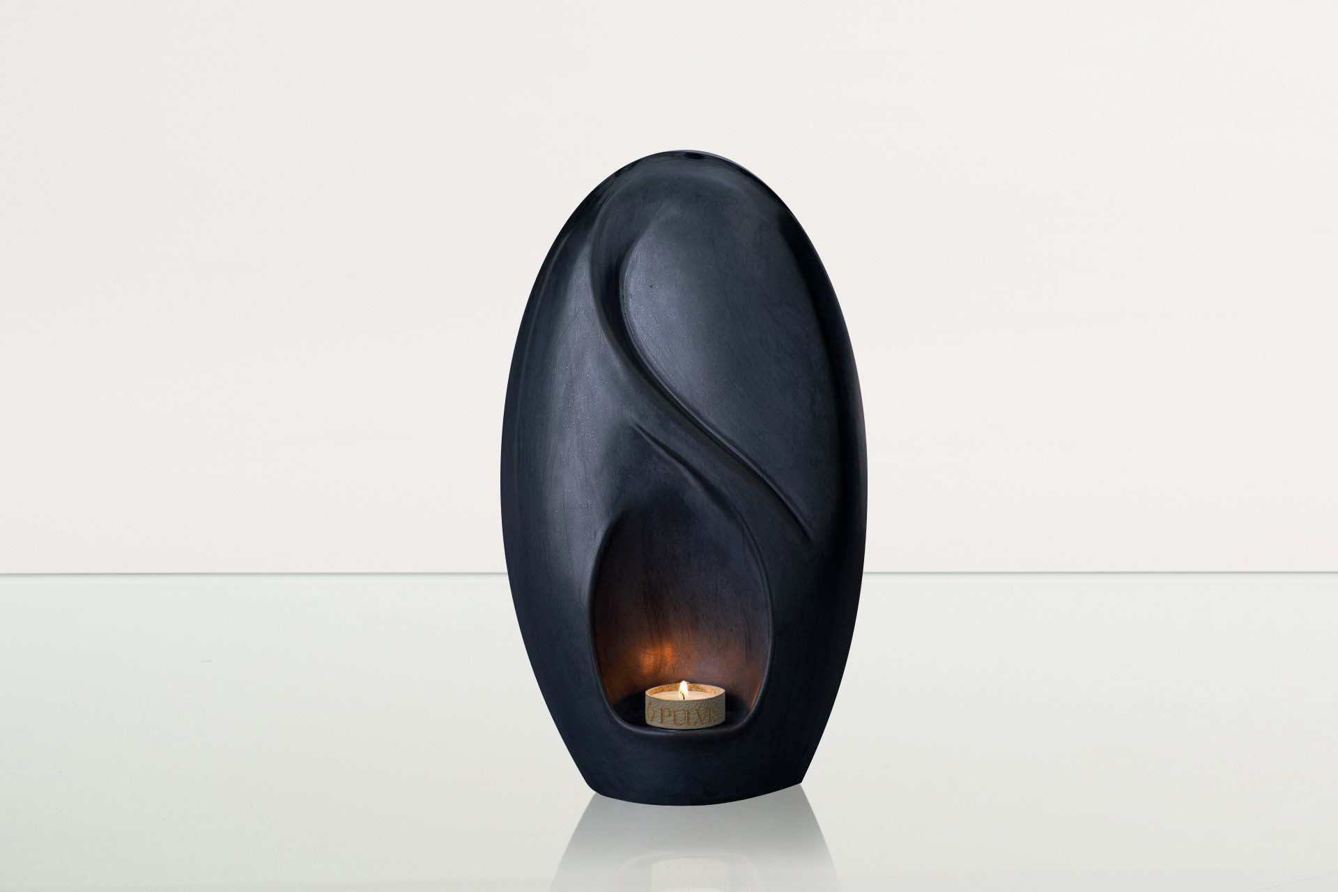 Eternity Handmade Cremation Urn for Ashes - Large | Dark Matte | Ceramic Urn - Pulvis Art Urns