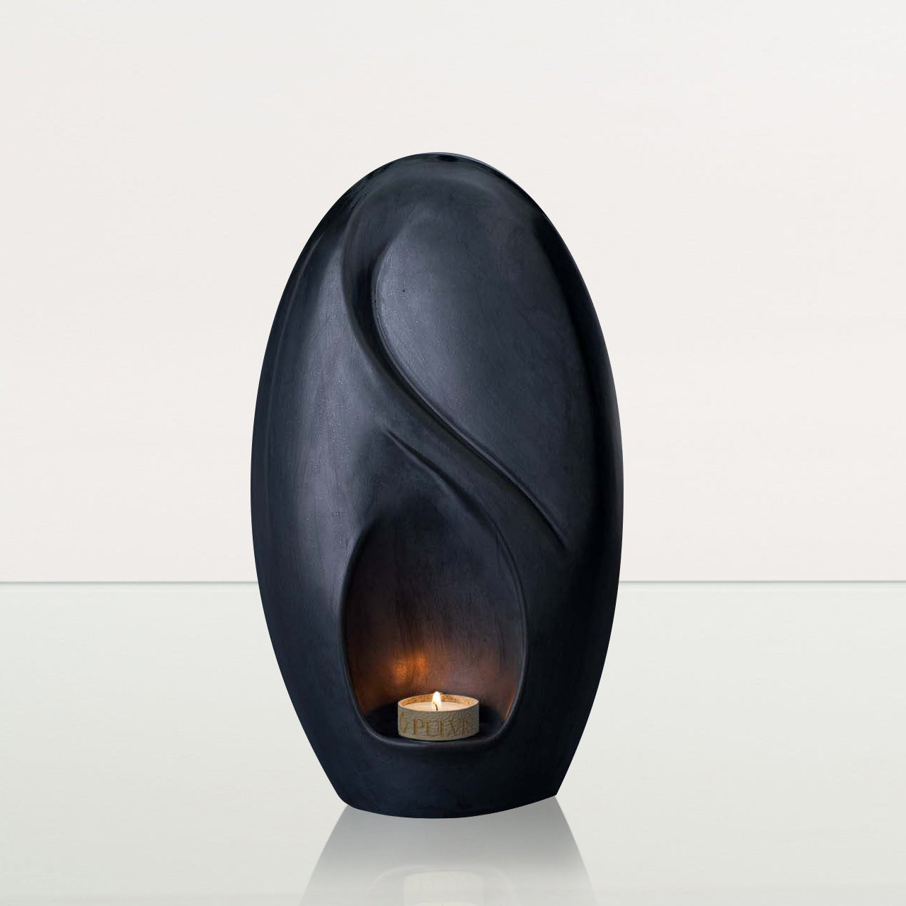 Eternity Handmade Cremation Urn for Ashes - Large | Dark Matte | Ceramic Urn - Pulvis Art Urns