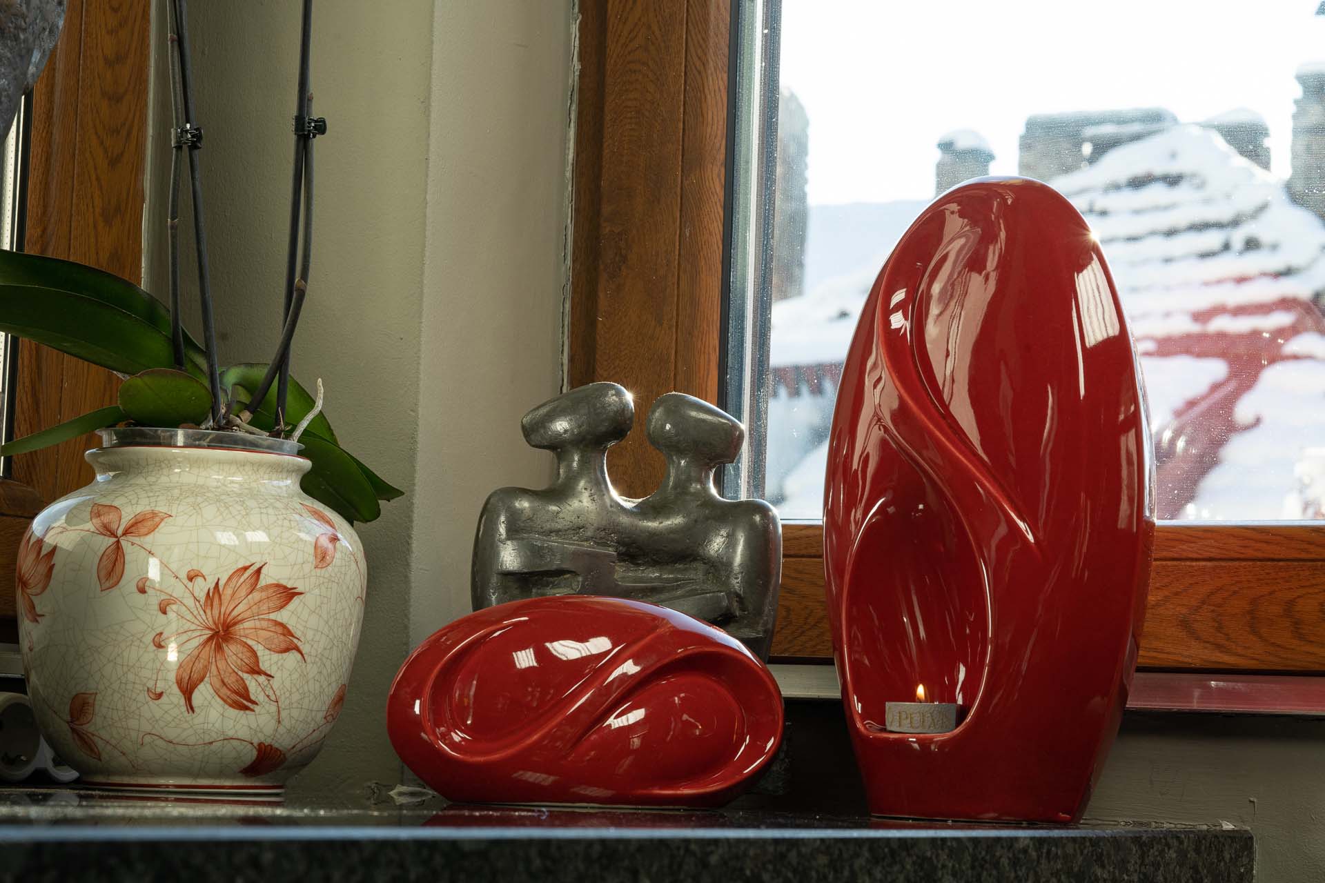 Eternity Handmade Cremation Urn for Ashes - Large | Red | Ceramic Urn - Pulvis Art Urns