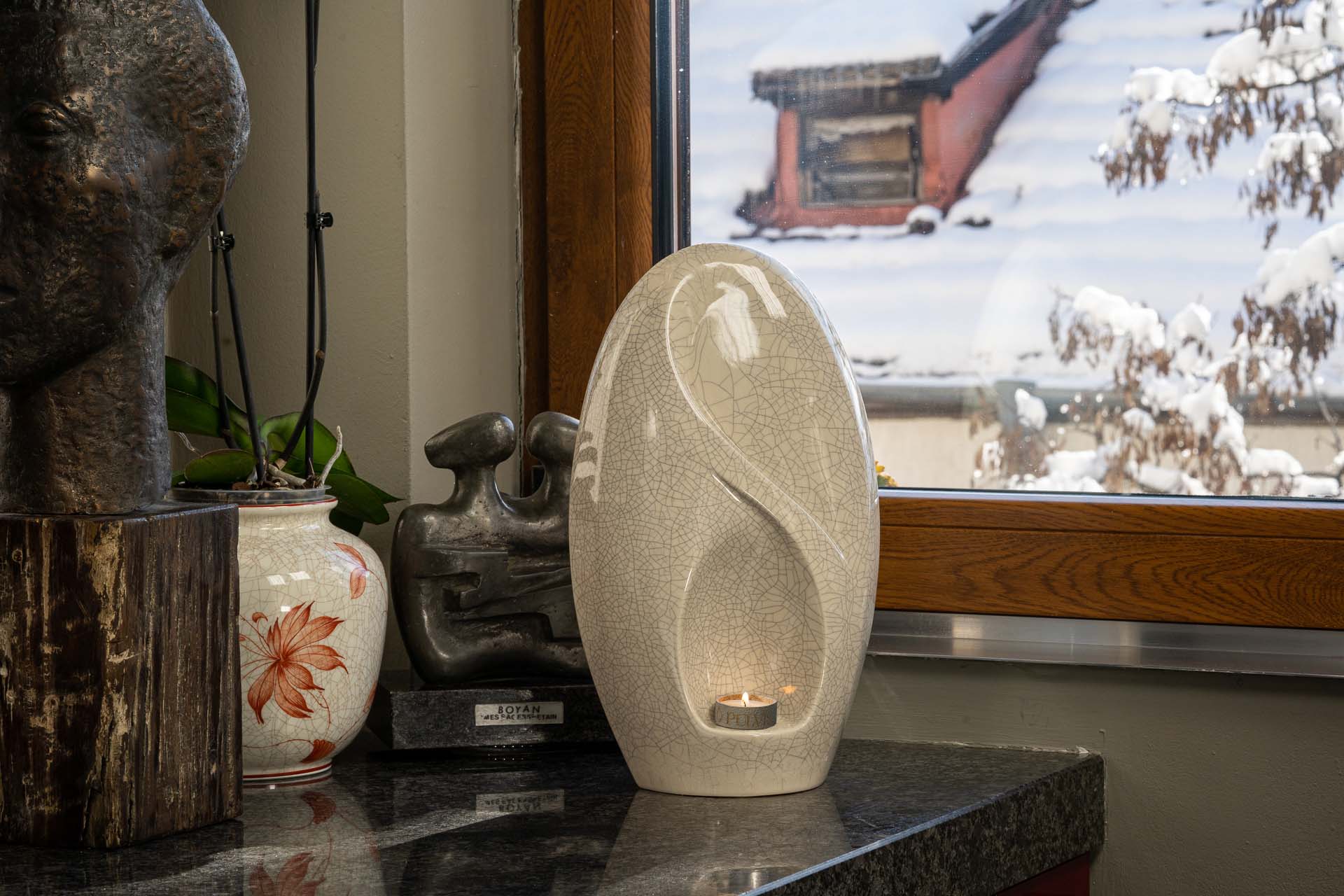 Eternity Handmade Cremation Urn for Ashes - Large | Off-white | Ceramic Urn - Pulvis Art Urns