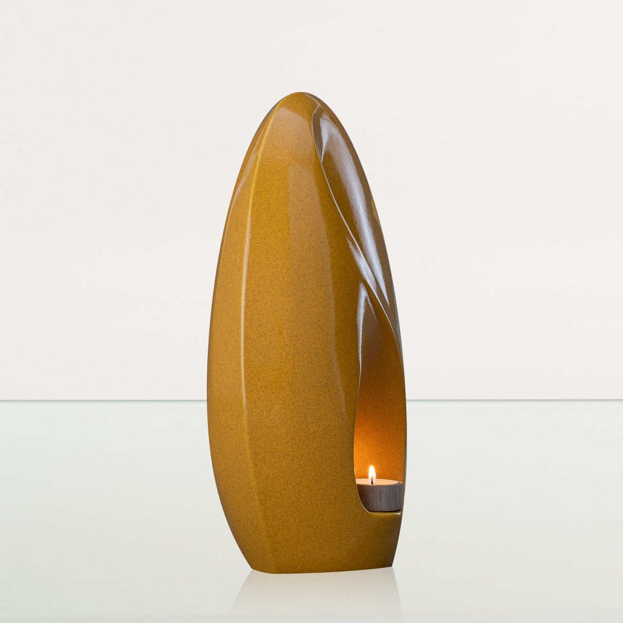 Eternity Handmade Cremation Urn for Ashes - Large Urn | Amber Yellow | Ceramic - Pulvis Art Urns