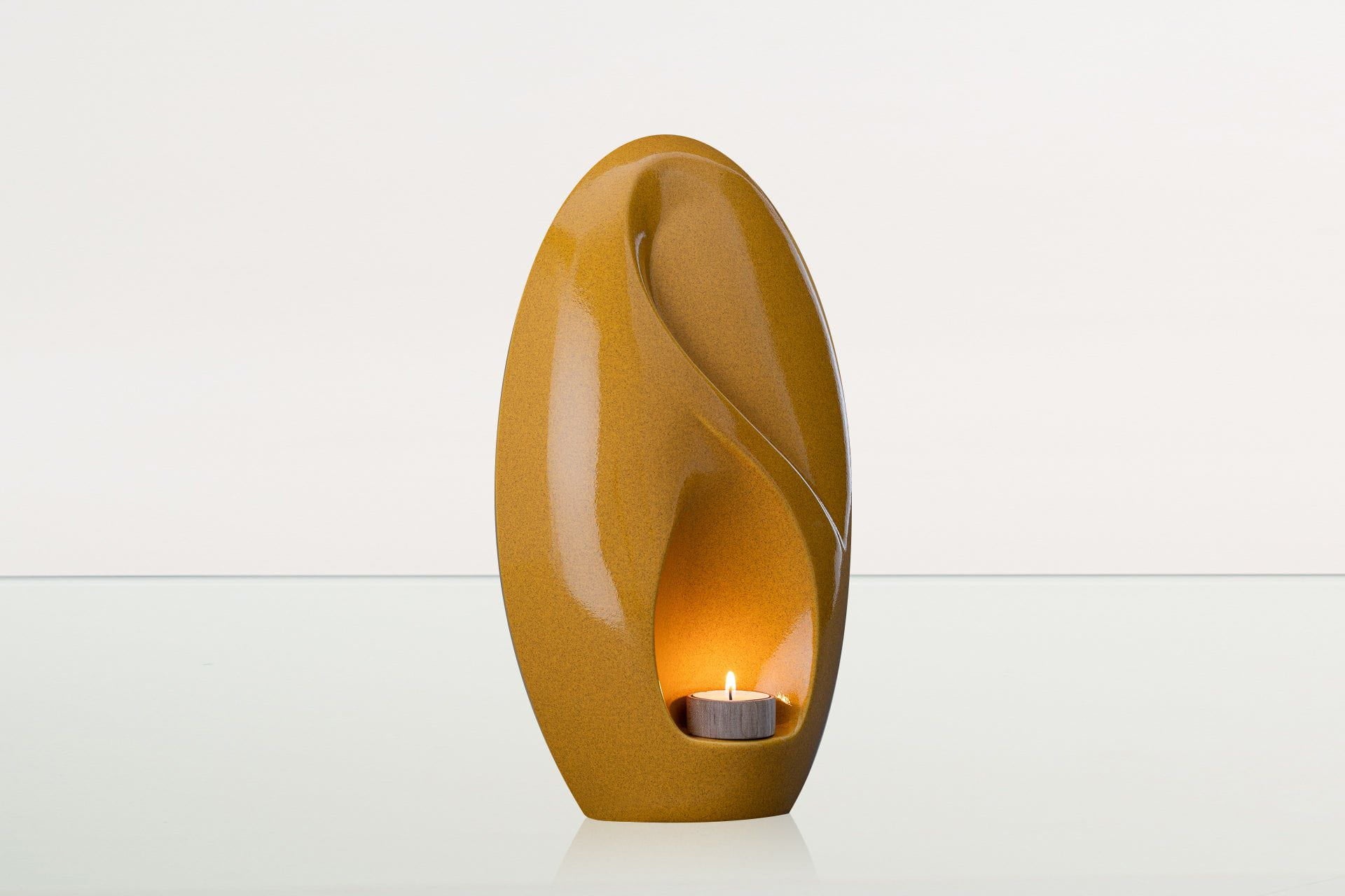 Eternity Handmade Cremation Urn for Ashes - Large Urn | Amber Yellow | Ceramic - Pulvis Art Urns