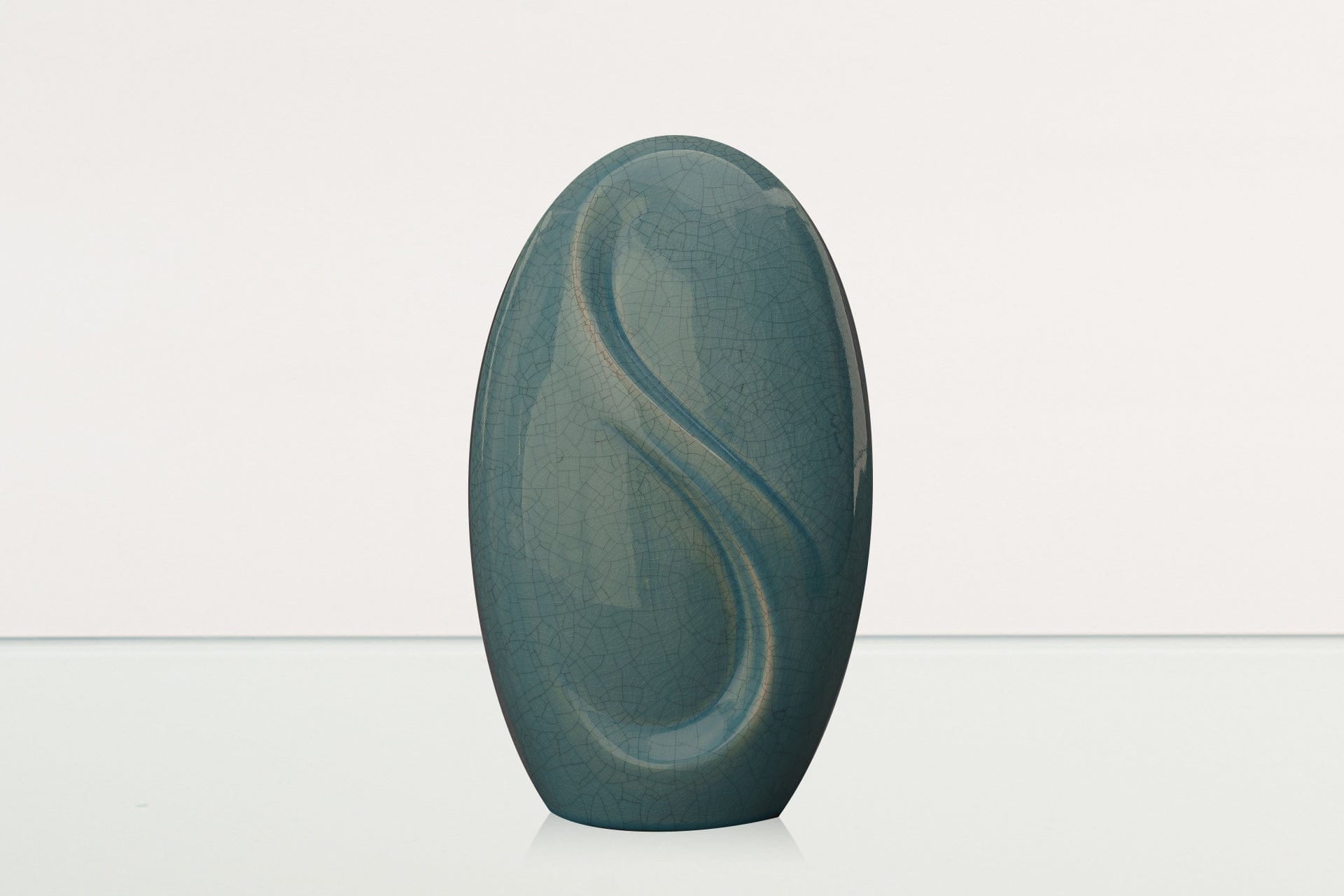 Eternity Handmade Cremation Urn for Ashes - Large Urn | Blue Craquelure - Pulvis Art Urns