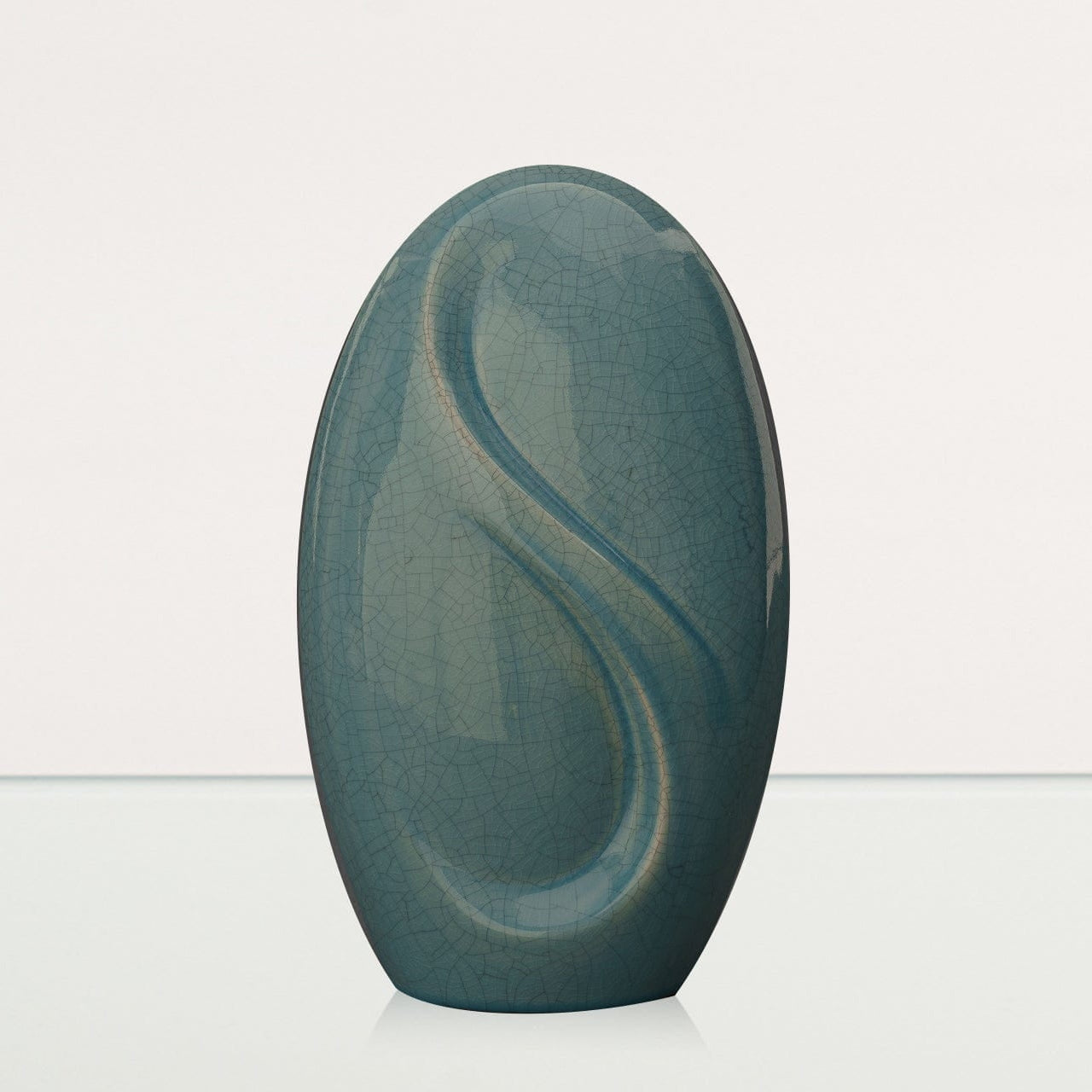 Eternity Handmade Cremation Urn for Ashes - Large Urn | Blue Craquelure - Pulvis Art Urns