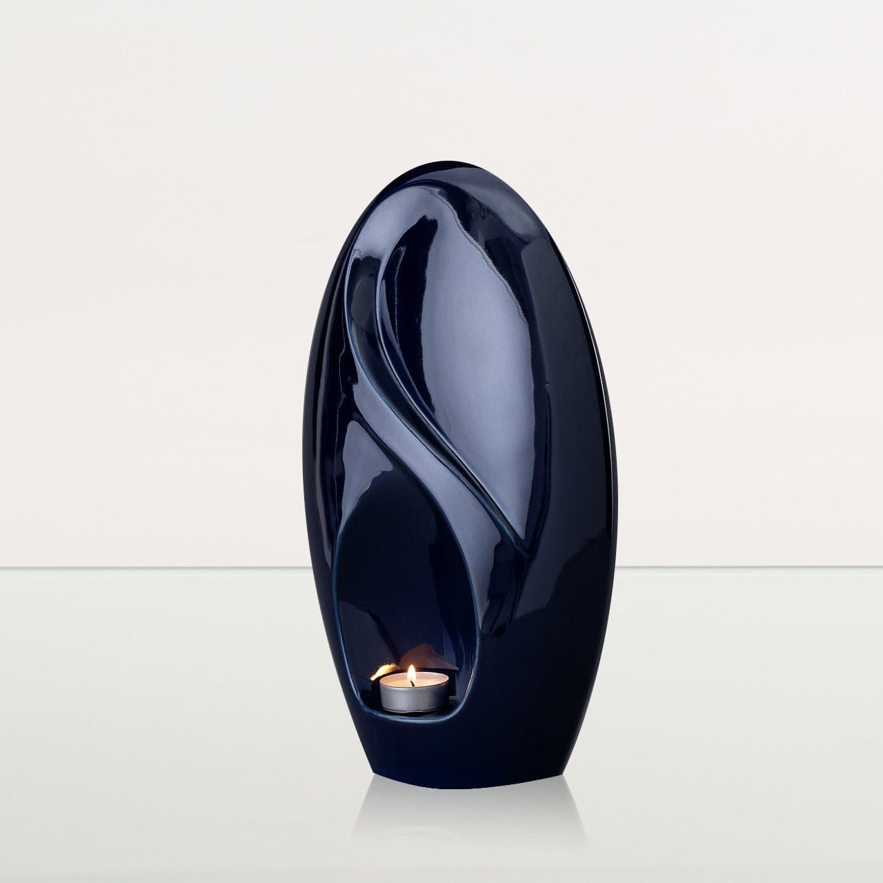 Eternity Handmade Cremation Urn for Ashes - Large Urn | Cobalt Metallic | Ceramic - Pulvis Art Urns