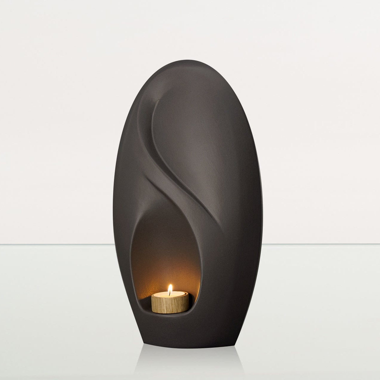 Eternity Handmade Cremation Urn for Ashes - Large Urn | Grey Matte | Ceramic - Pulvis Art Urns