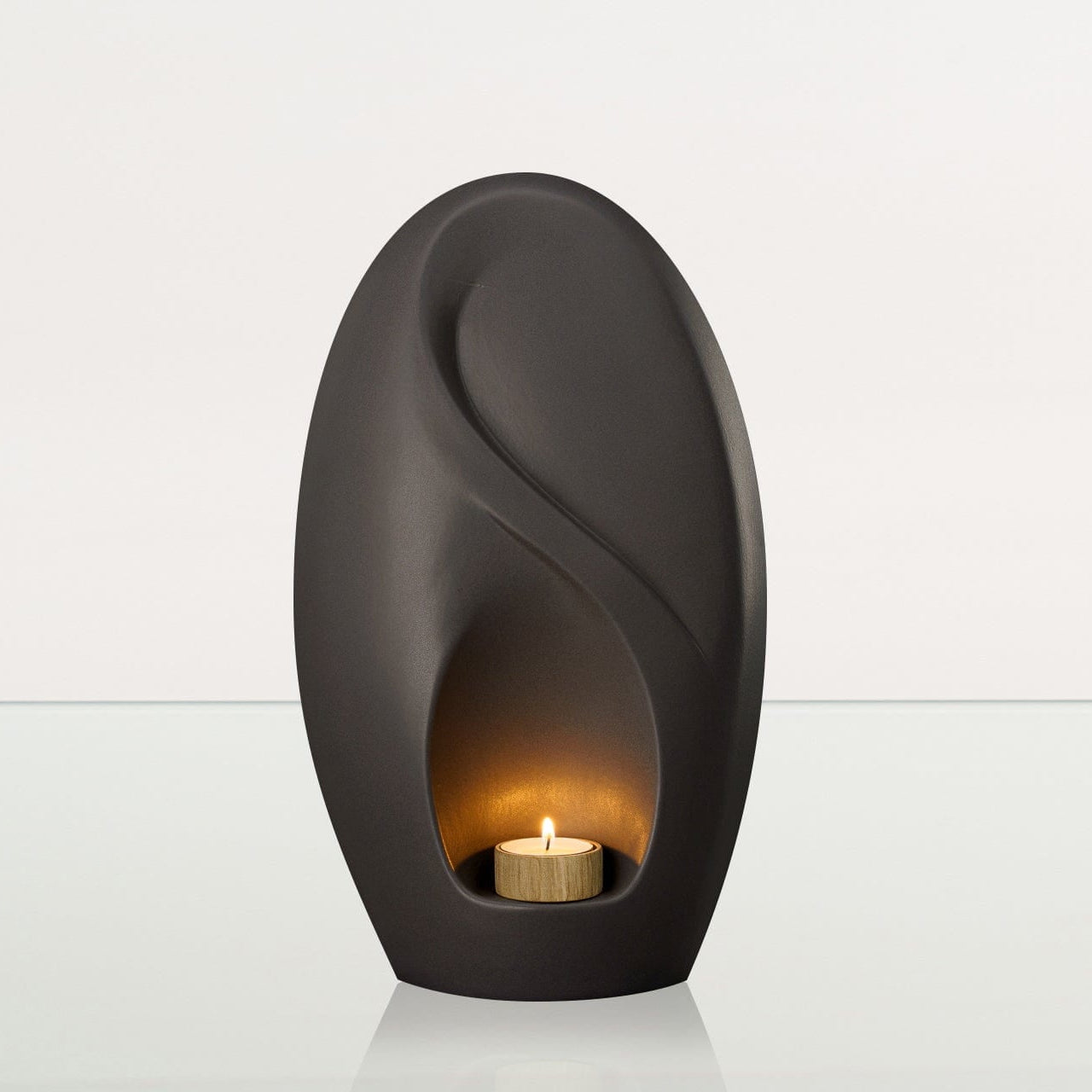 Eternity Handmade Cremation Urn for Ashes - Large Urn | Grey Matte | Ceramic - Pulvis Art Urns