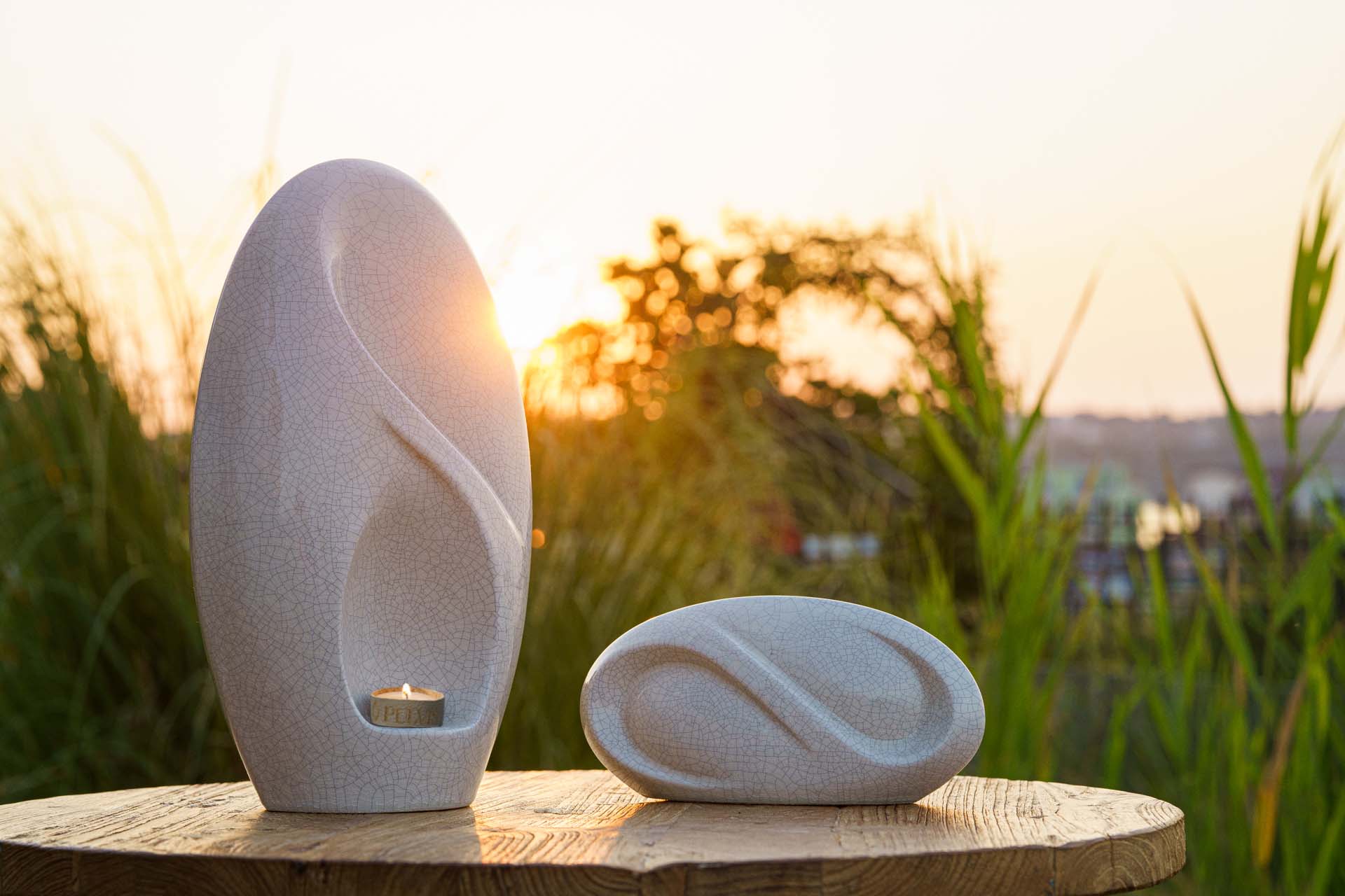 Eternity Handmade Cremation Urn for Ashes - Large | White | Ceramic Urn - Pulvis Art Urns