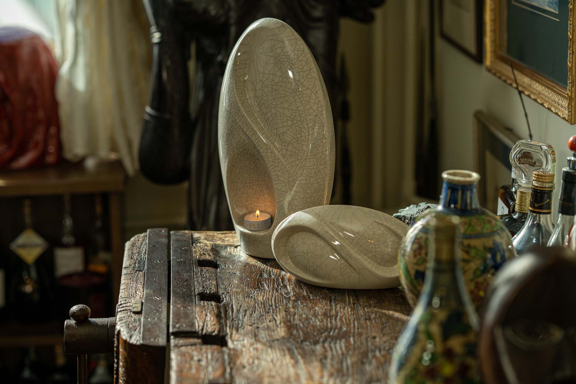 Eternity Handmade Cremation Urn for Ashes - Large | White | Ceramic Urn - Pulvis Art Urns