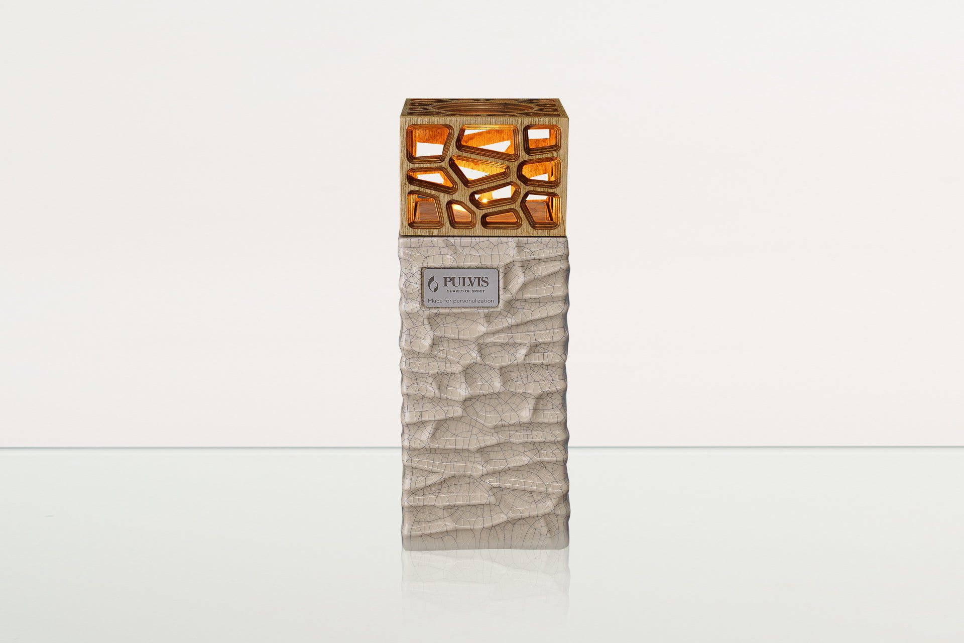 "Everlasting Flame" Cremation Urn for Ashes - Craquelure | Ceramic Urn - Pulvis Art Urns