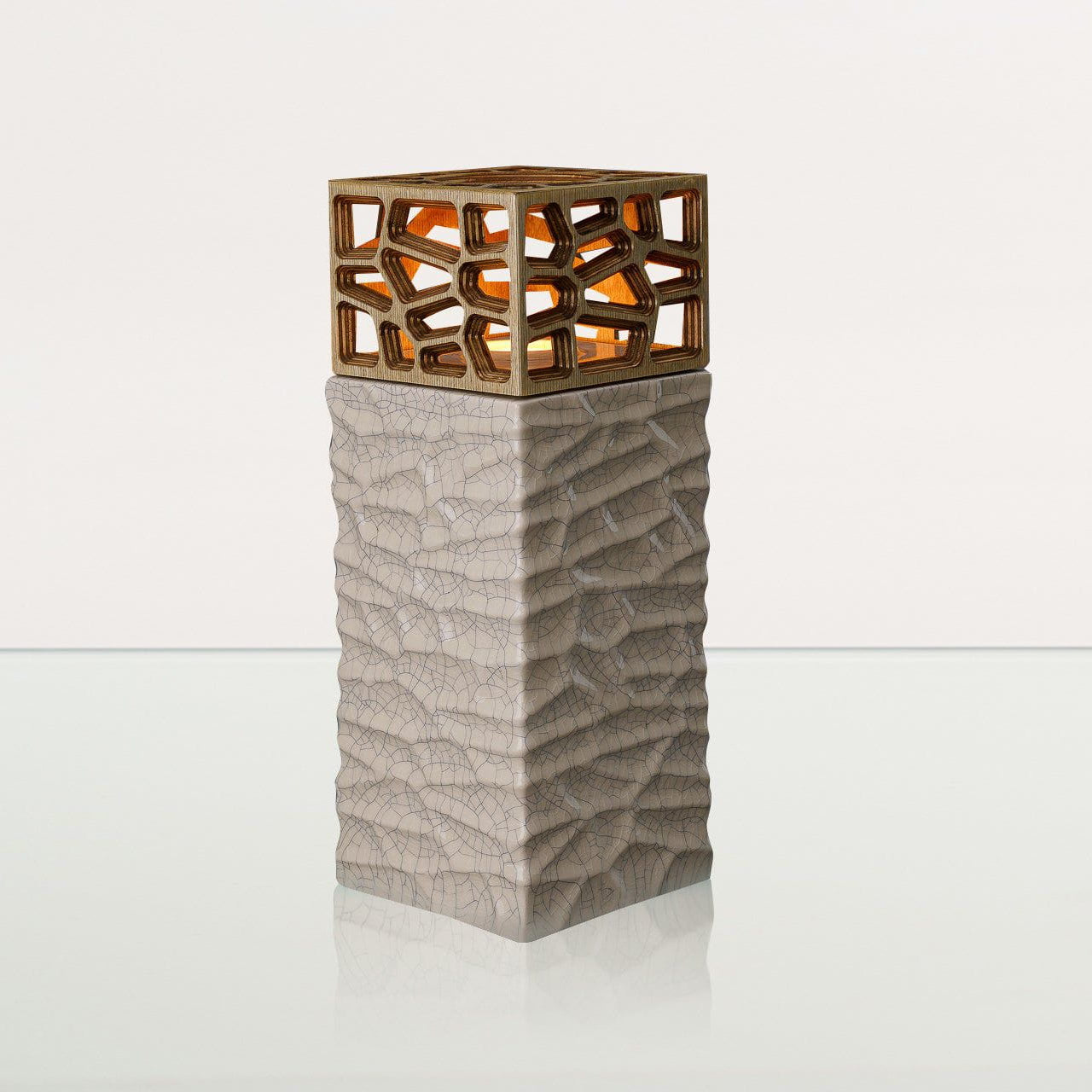 "Everlasting Flame" Cremation Urn for Ashes - Craquelure | Ceramic Urn - Pulvis Art Urns