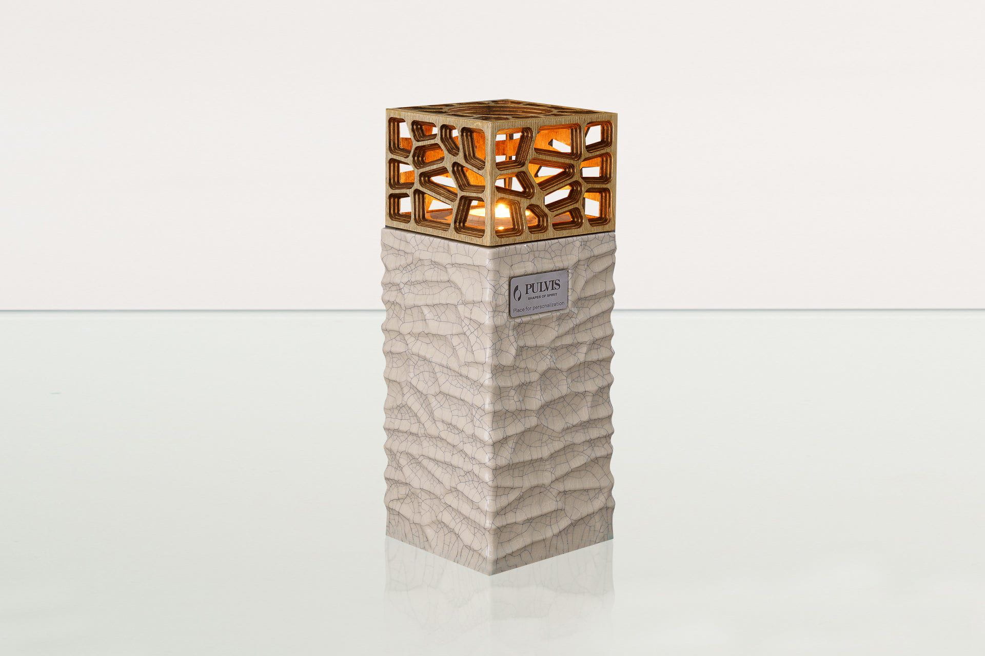 "Everlasting Flame" Cremation Urn for Ashes - Craquelure | Ceramic Urn - Pulvis Art Urns