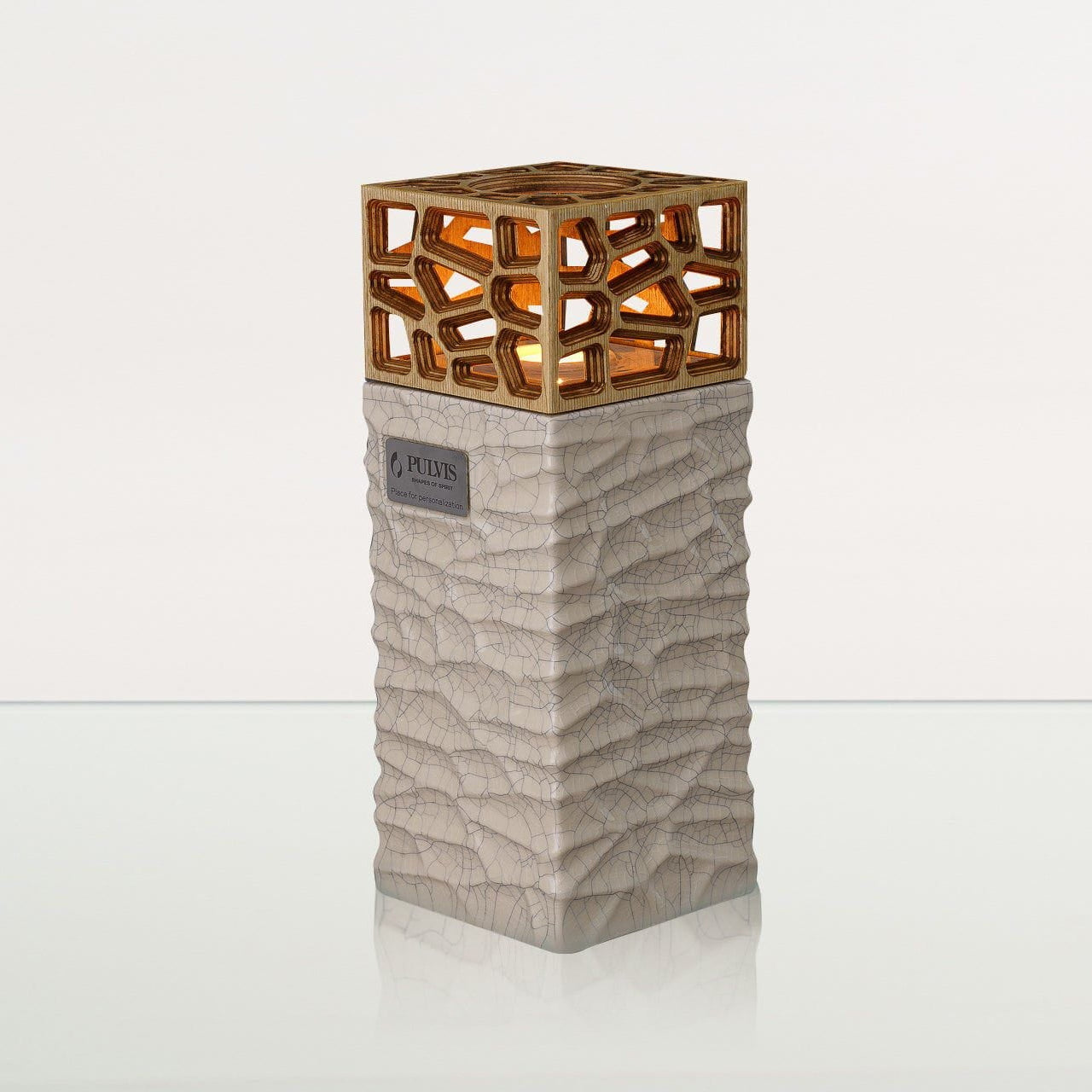 "Everlasting Flame" Cremation Urn for Ashes - Craquelure | Ceramic Urn - Pulvis Art Urns