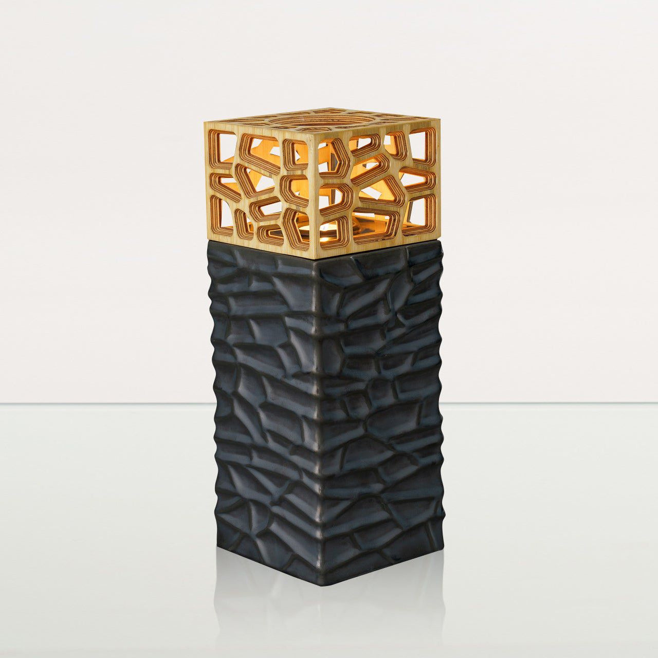 "Everlasting Flame" Cremation Urn for Ashes - Dark Matte | Ceramic Urn - Pulvis Art Urns