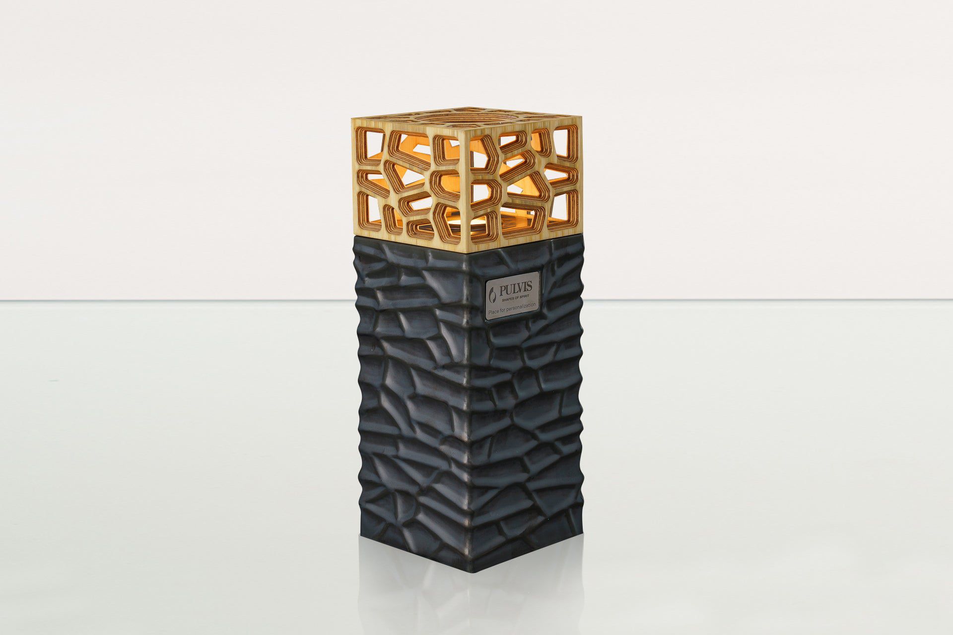 "Everlasting Flame" Cremation Urn for Ashes - Dark Matte | Ceramic Urn - Pulvis Art Urns