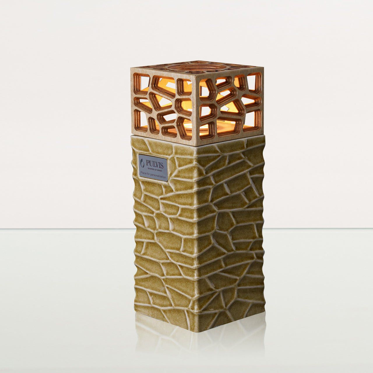 "Everlasting Flame" Cremation Urn for Ashes - Dark Sand | Ceramic Urn - Pulvis Art Urns