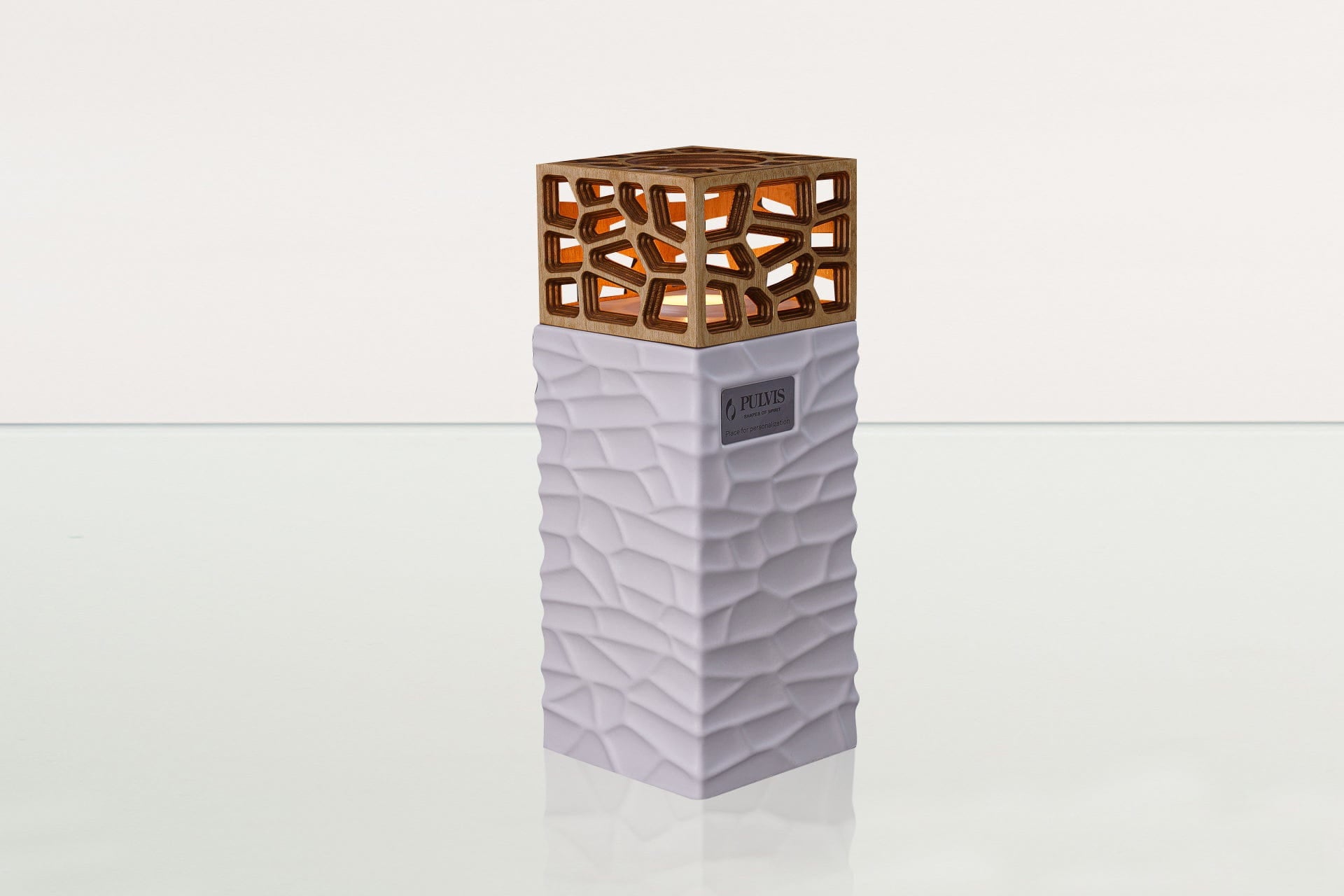 "Everlasting Flame" Cremation Urn for Ashes - White Matte | Ceramic Urn - Pulvis Art Urns