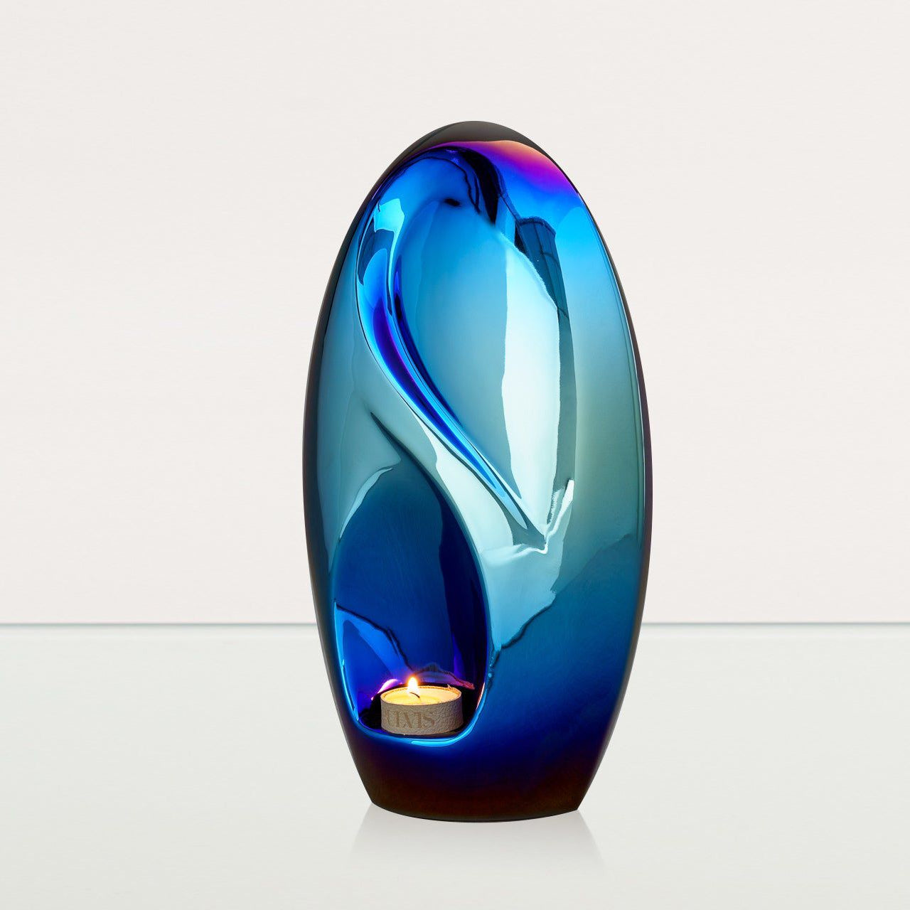 Exclusive Cremation Urn for Ashes "Eternity" - Large | Glossy Blue - Pulvis Art Urns