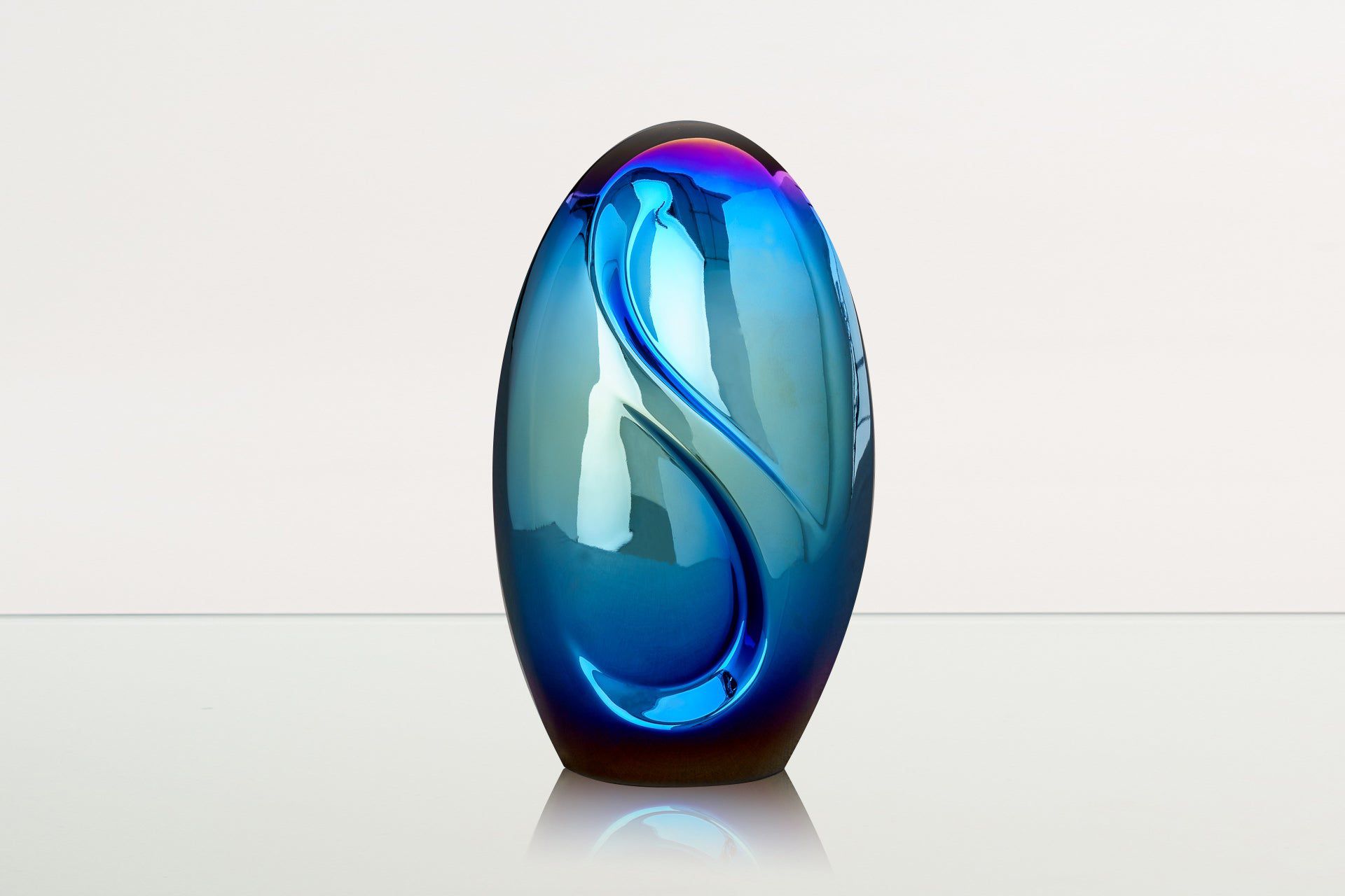 Exclusive Cremation Urn for Ashes "Eternity" - Large | Glossy Blue - Pulvis Art Urns