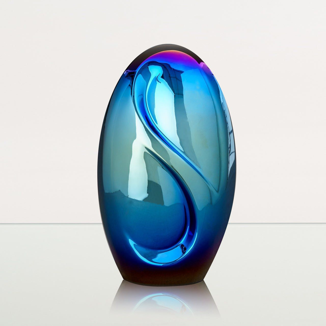 Exclusive Cremation Urn for Ashes "Eternity" - Large | Glossy Blue - Pulvis Art Urns
