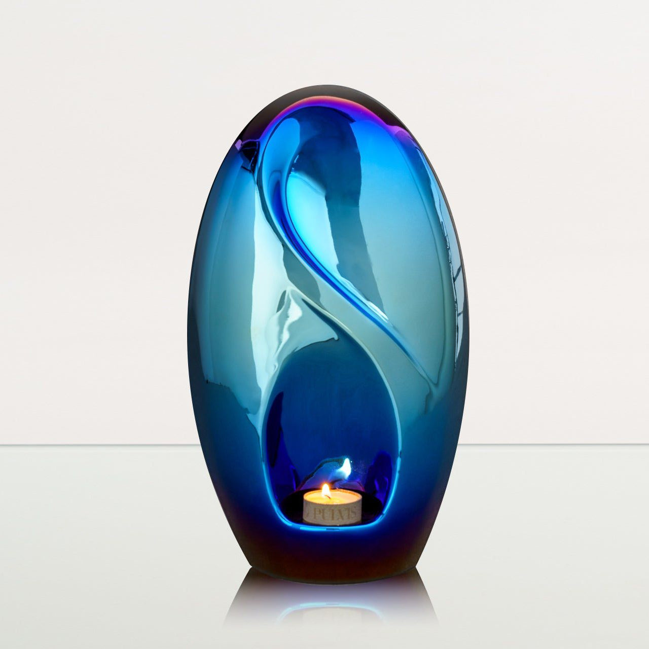 Exclusive Cremation Urn for Ashes "Eternity" - Large | Glossy Blue - Pulvis Art Urns