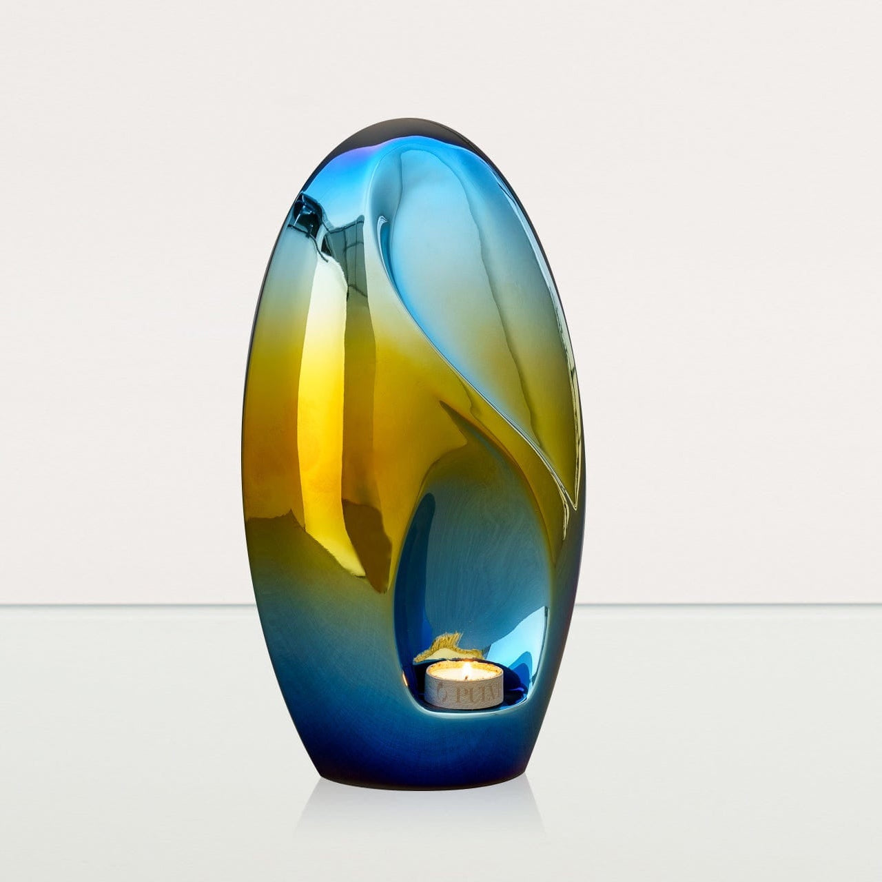 Exclusive Cremation Urn for Ashes "Eternity" - Large | Shiny Yellow Urn - Pulvis Art Urns