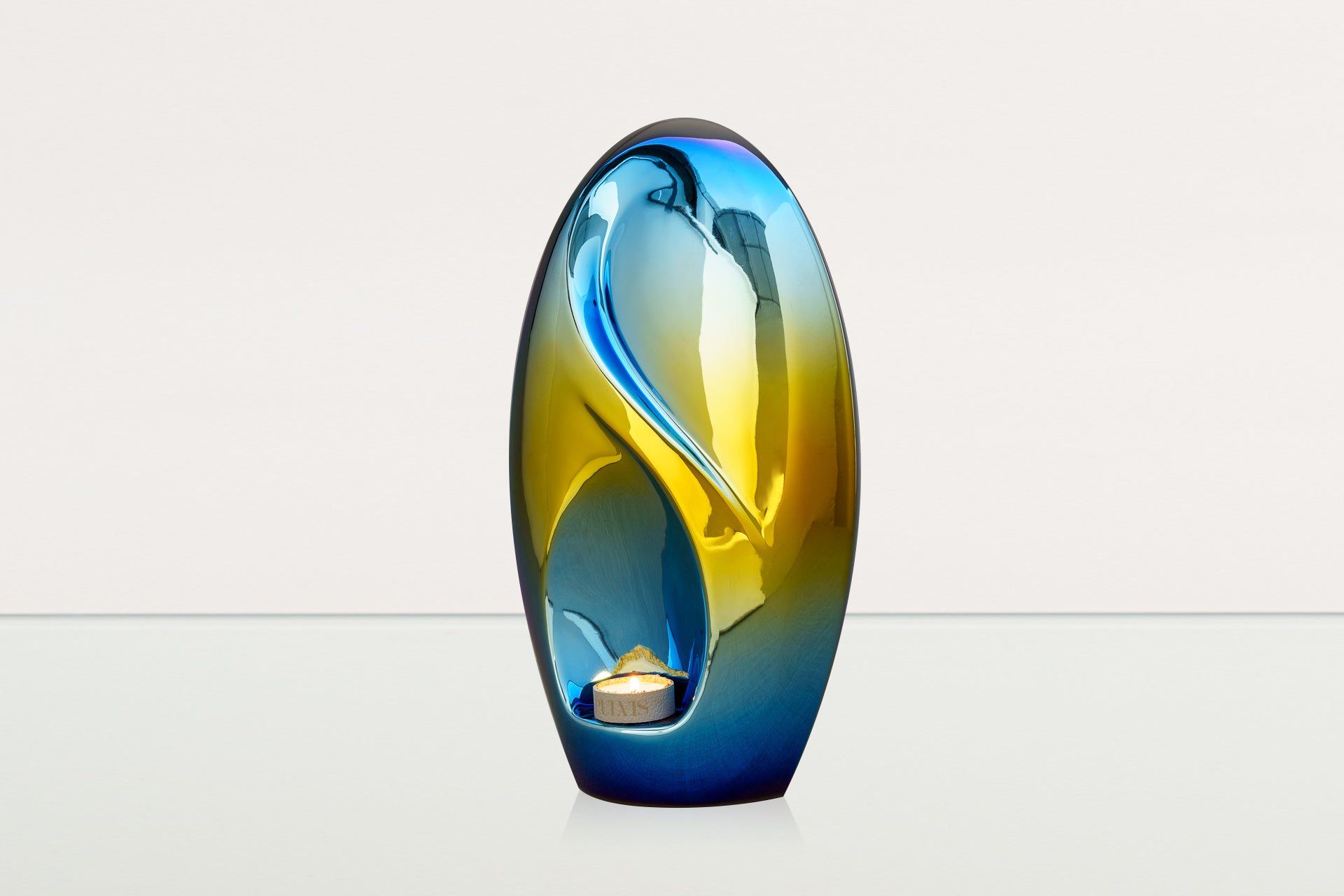 Exclusive Cremation Urn for Ashes "Eternity" - Large | Shiny Yellow Urn - Pulvis Art Urns