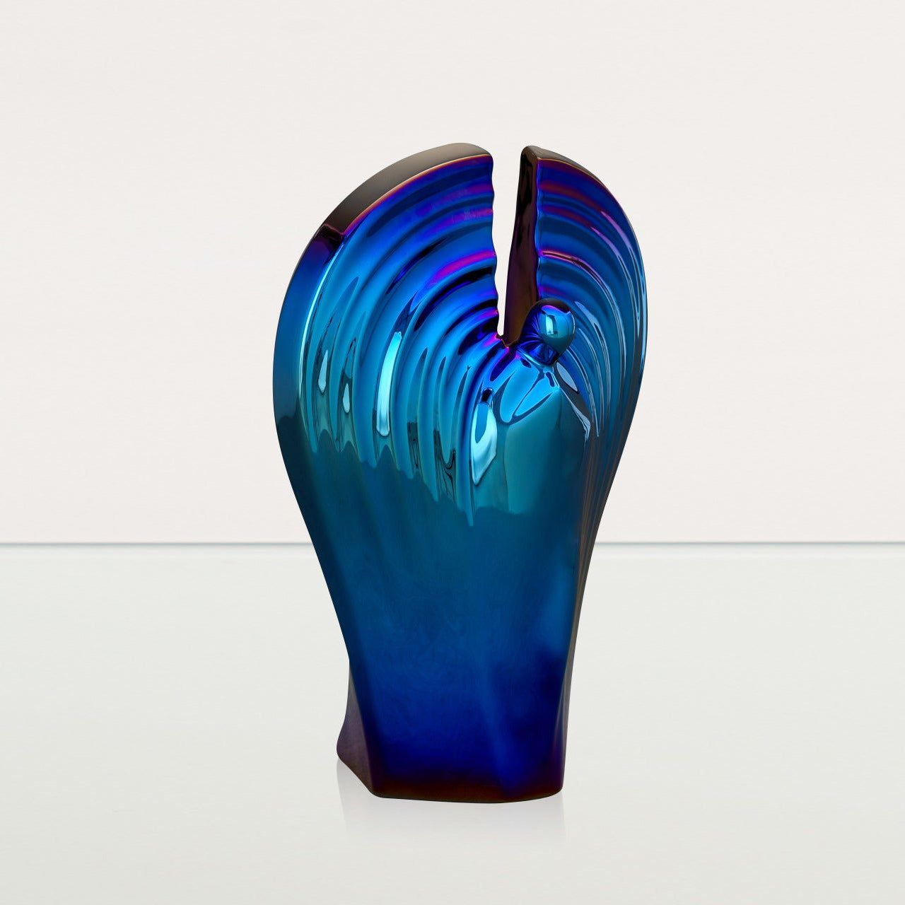 Exclusive Cremation Urn for Ashes "Guardian" - Large | Glossy Blue Urn - Pulvis Art Urns