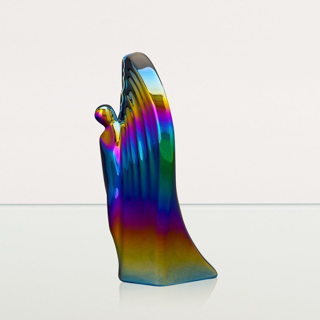 Exclusive Cremation Urn for Ashes "Guardian" - Large | Rainbow Chrome Urn - Pulvis Art Urns