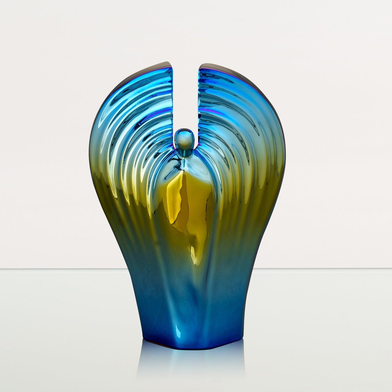 Exclusive Cremation Urn for Ashes "Guardian" - Large | Shiny Yellow Urn - Pulvis Art Urns