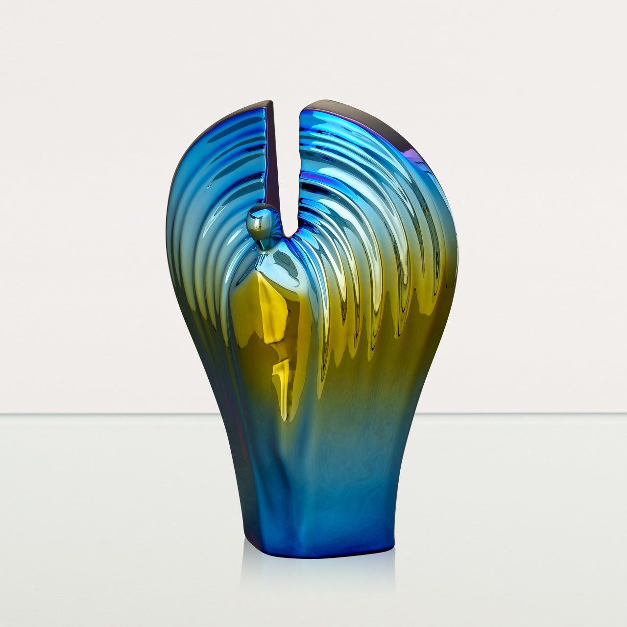 Exclusive Cremation Urn for Ashes "Guardian" - Large | Shiny Yellow Urn - Pulvis Art Urns