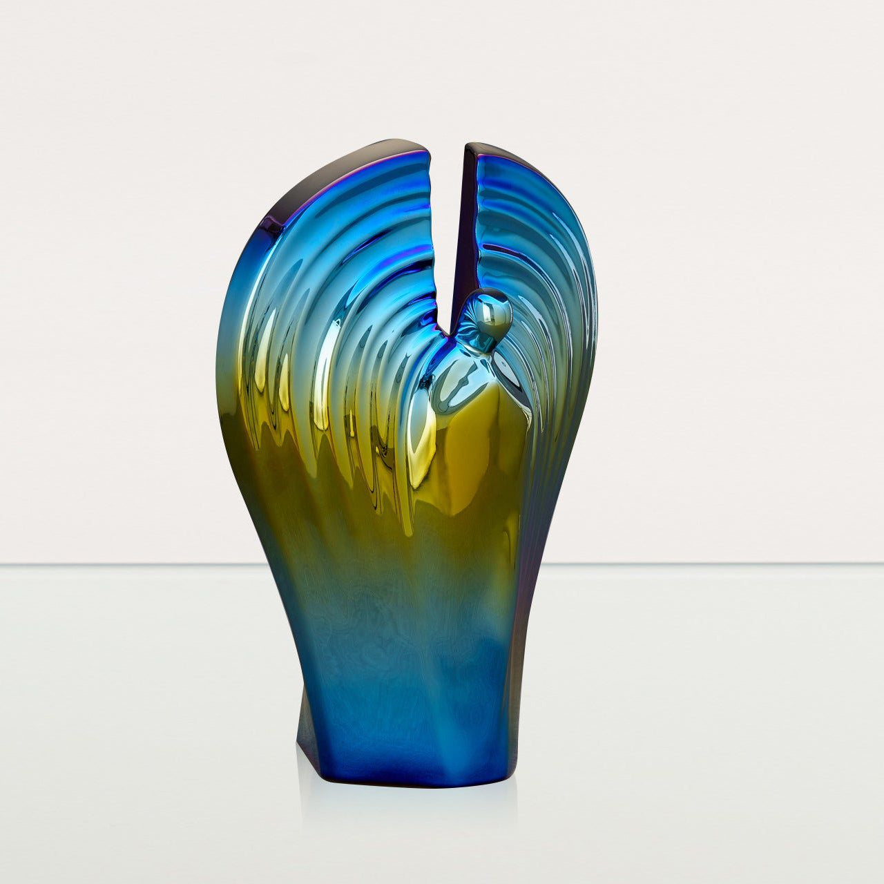 Exclusive Cremation Urn for Ashes "Guardian" - Large | Shiny Yellow Urn - Pulvis Art Urns