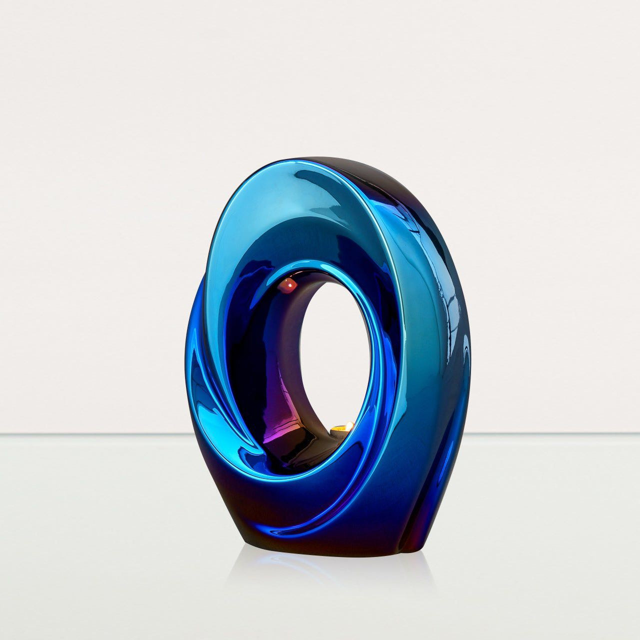 Exclusive Cremation Urn for Ashes "The Passage" - Large | Glossy Blue Urn - Pulvis Art Urns