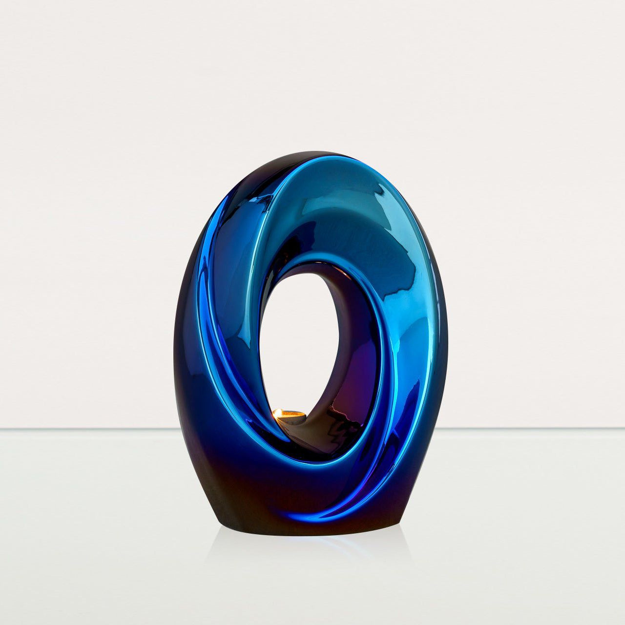 Exclusive Cremation Urn for Ashes "The Passage" - Large | Glossy Blue Urn - Pulvis Art Urns