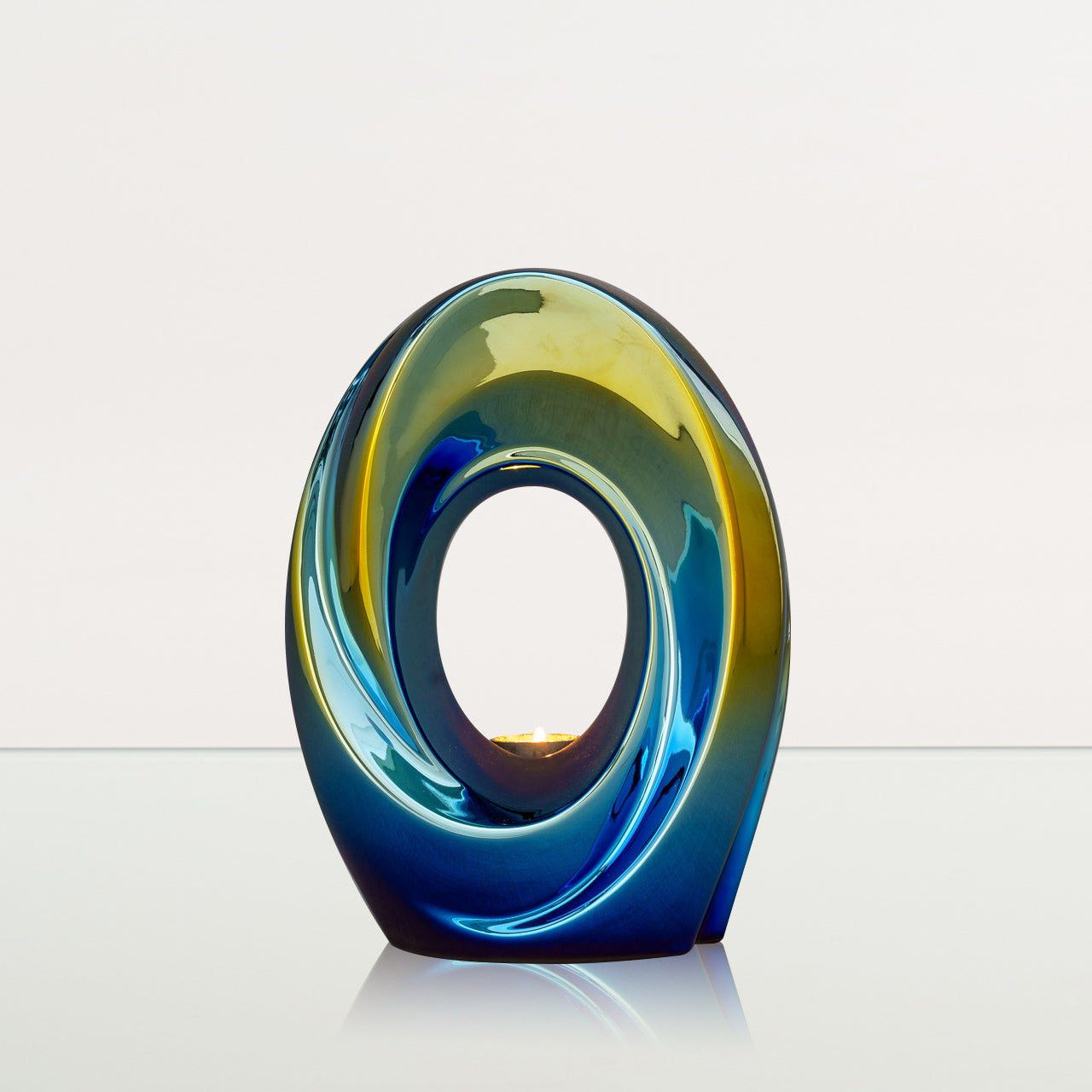 Exclusive Cremation Urn for Ashes "The Passage" - Large | Shiny Yellow Urn - Pulvis Art Urns