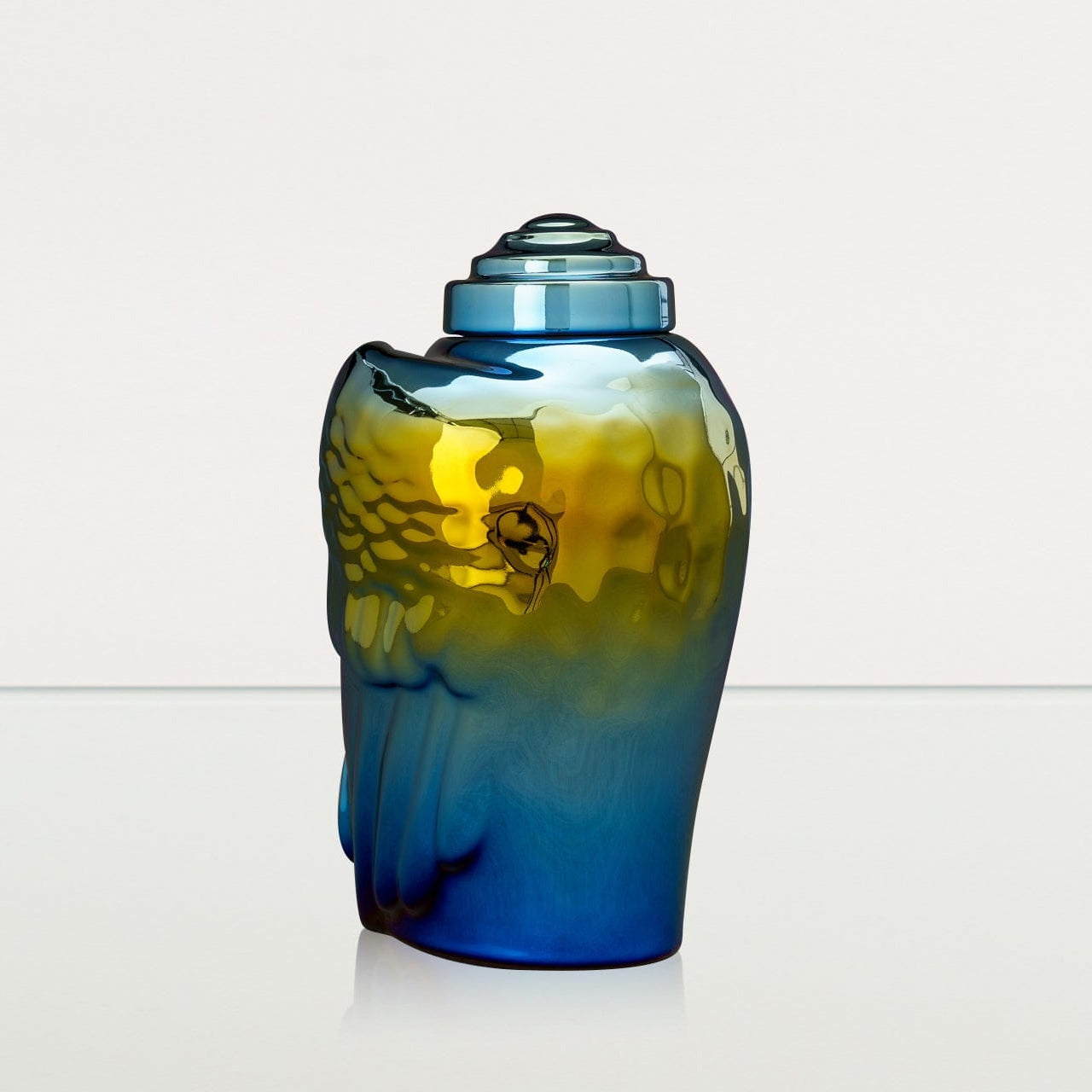 Exclusive Cremation Urn for Ashes "Wings" - Large | Shiny Yellow Urn - Pulvis Art Urns