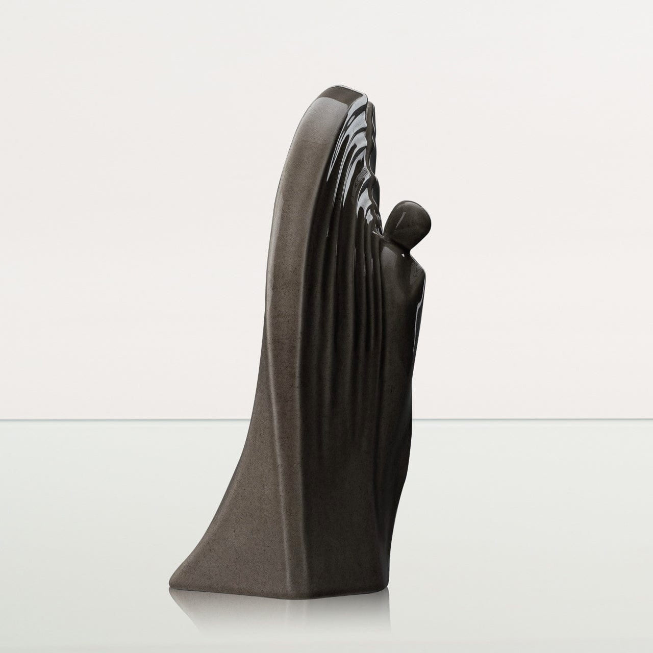 Guardian Handmade Cremation Urn for Ashes - Large | Beige Grey | Ceramic Urn - Pulvis Art Urns