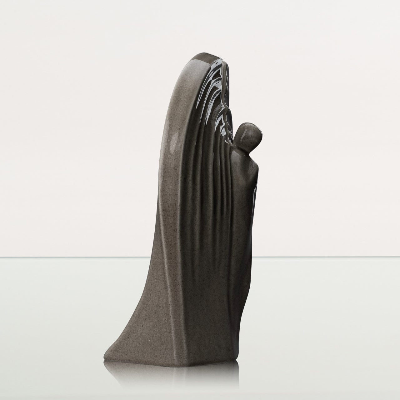 Guardian Handmade Cremation Urn for Ashes - Large | Beige Grey | Ceramic Urn - Pulvis Art Urns