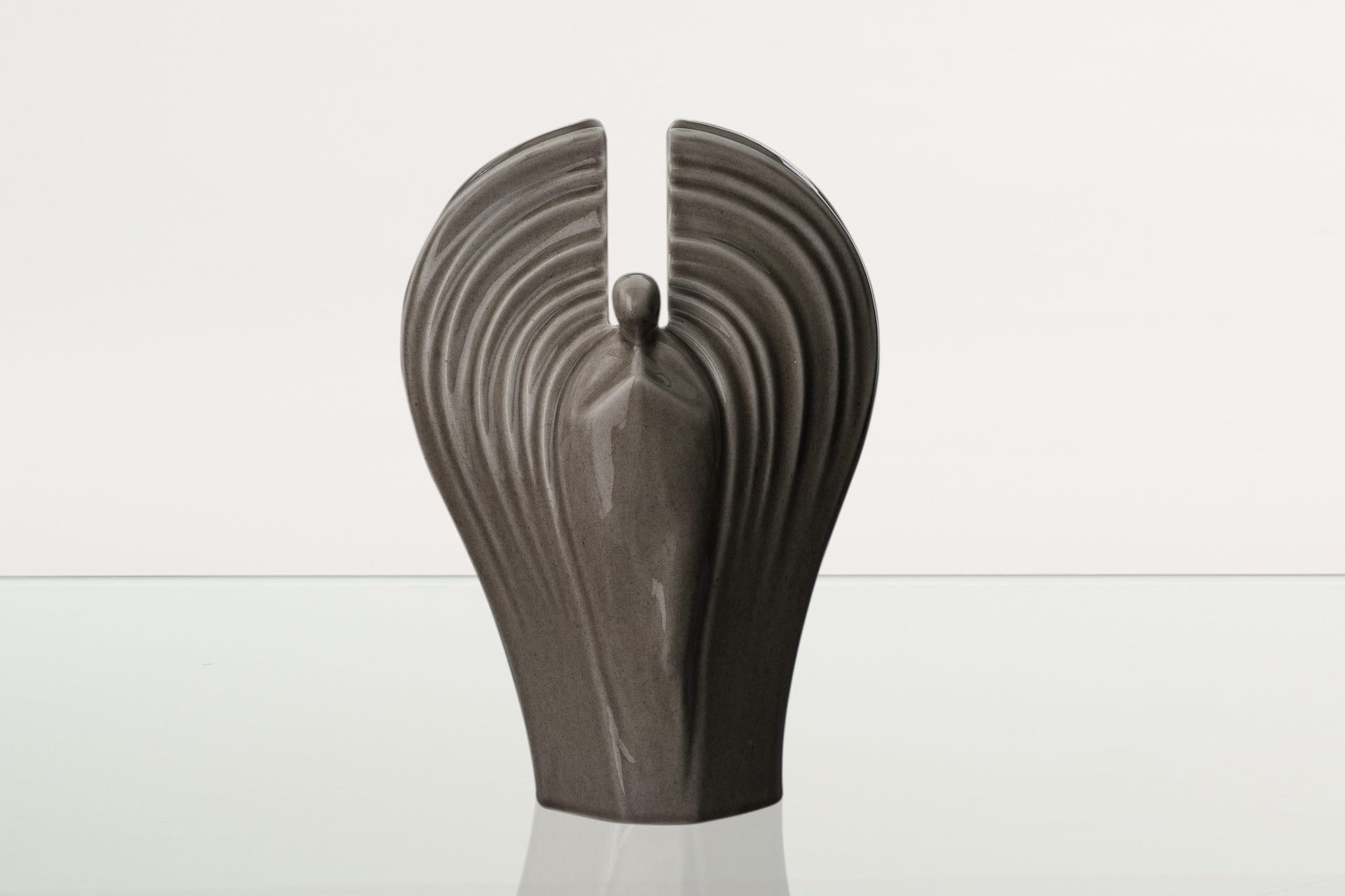 Guardian Handmade Cremation Urn for Ashes - Large | Beige Grey | Ceramic Urn - Pulvis Art Urns