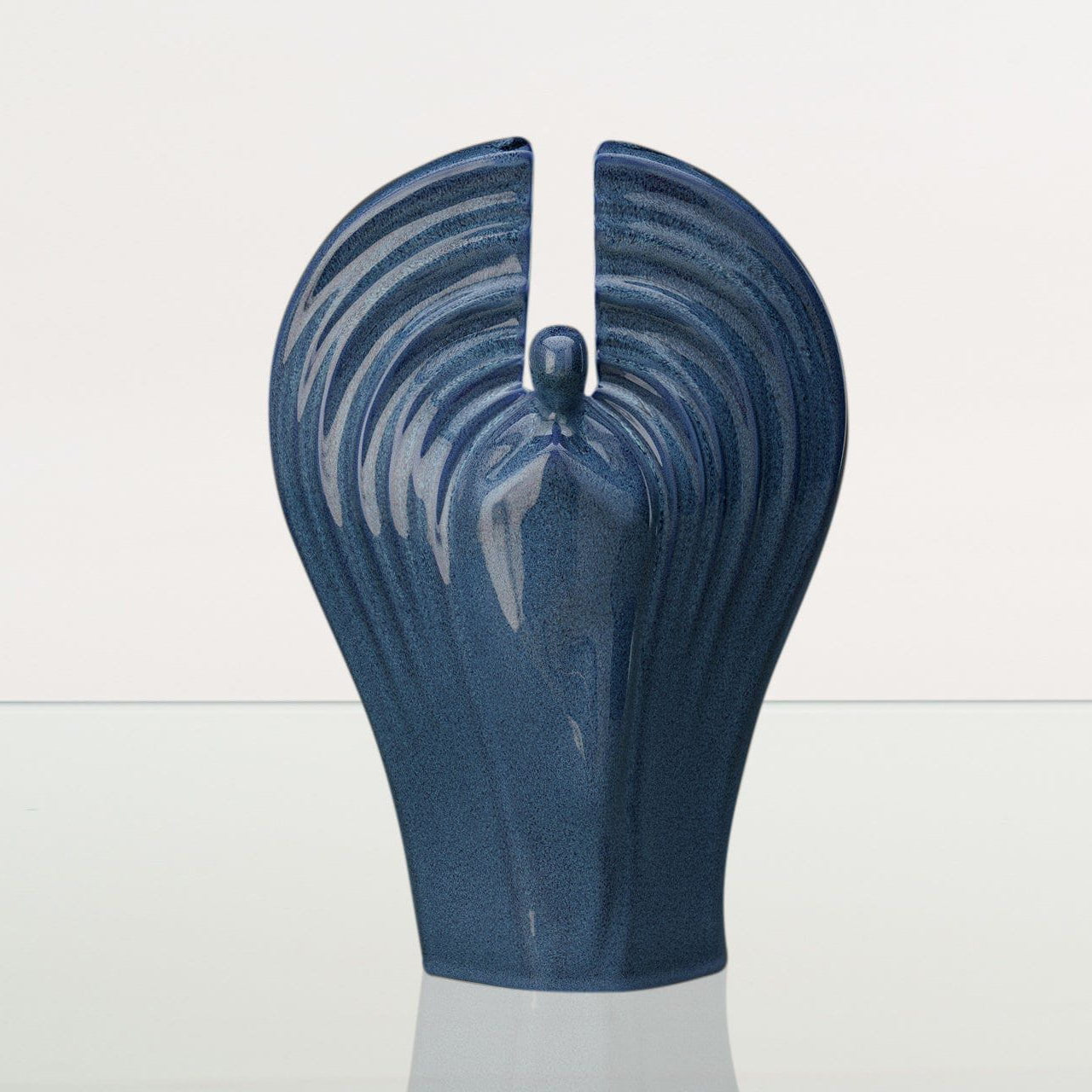 Guardian Handmade Cremation Urn for Ashes - Large | Blue Melange | Ceramic Urn - Pulvis Art Urns