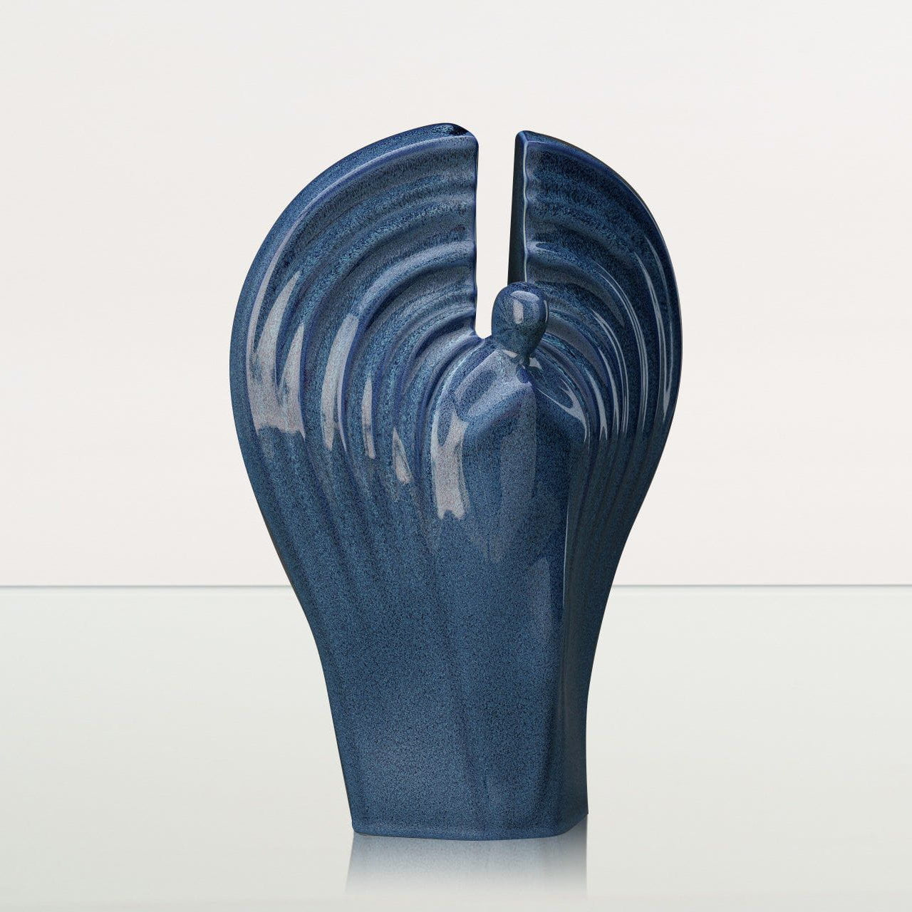 Guardian Handmade Cremation Urn for Ashes - Large | Blue Melange | Ceramic Urn - Pulvis Art Urns