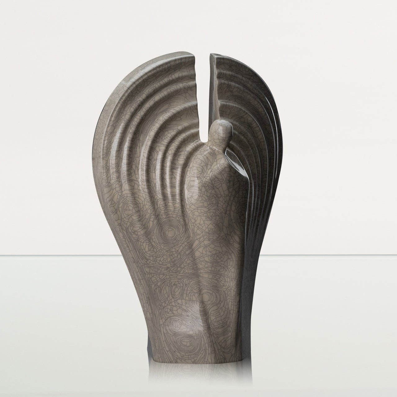 Guardian Handmade Cremation Urn for Ashes - Large | Craquelure | Ceramic Urn - Pulvis Art Urns