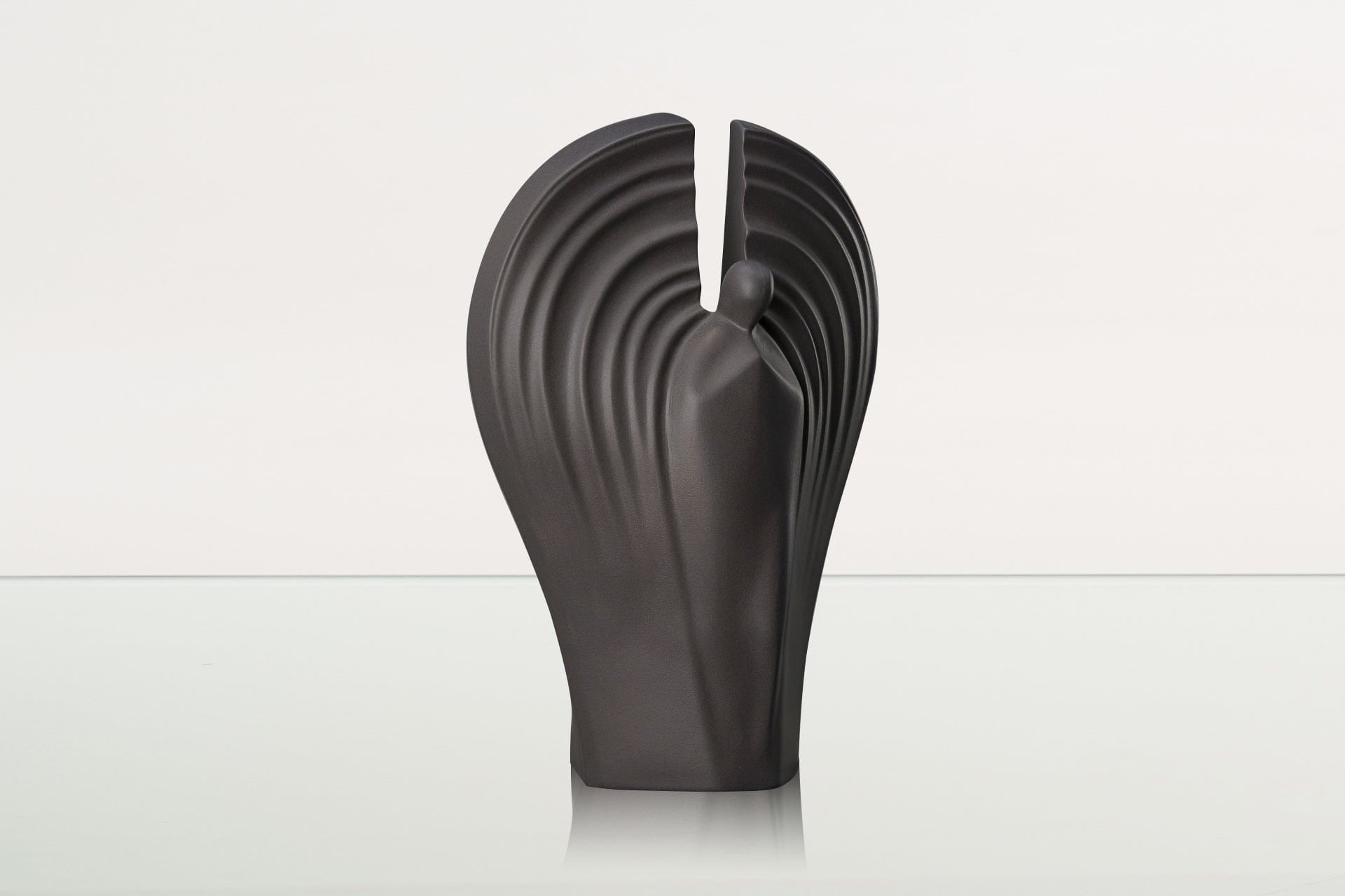 Guardian Handmade Cremation Urn for Ashes - Large | Gray Matte | Ceramic Urn - Pulvis Art Urns