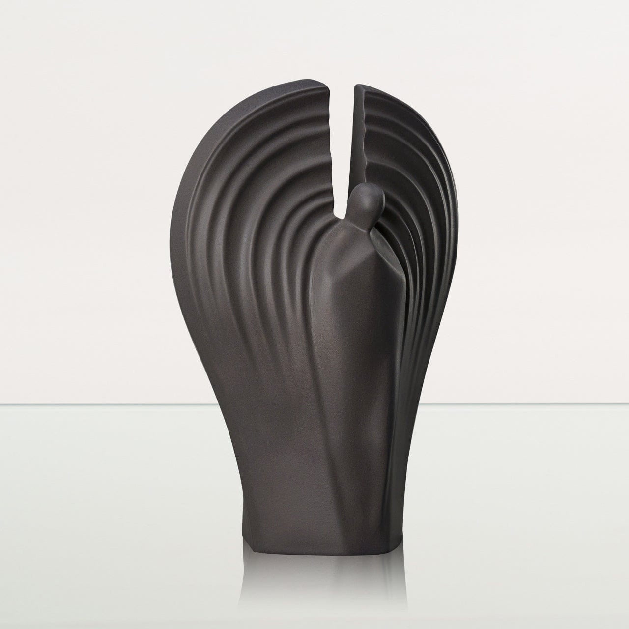 Guardian Handmade Cremation Urn for Ashes - Large | Gray Matte | Ceramic Urn - Pulvis Art Urns