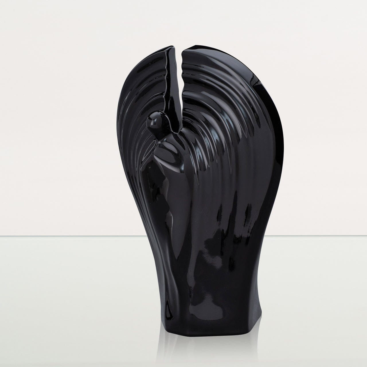 Guardian Handmade Cremation Urn for Ashes - Large | Lamp Black | Ceramic Urn - Pulvis Art Urns