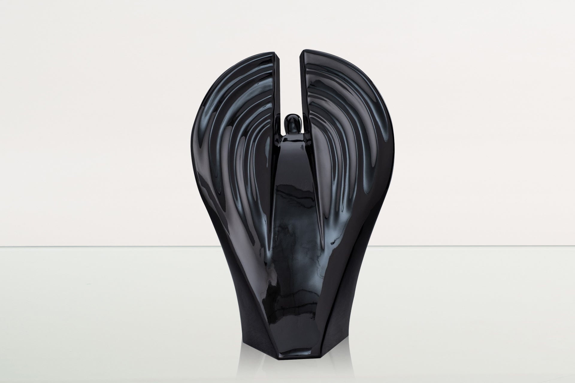 Guardian Handmade Cremation Urn for Ashes - Large | Lamp Black | Ceramic Urn - Pulvis Art Urns