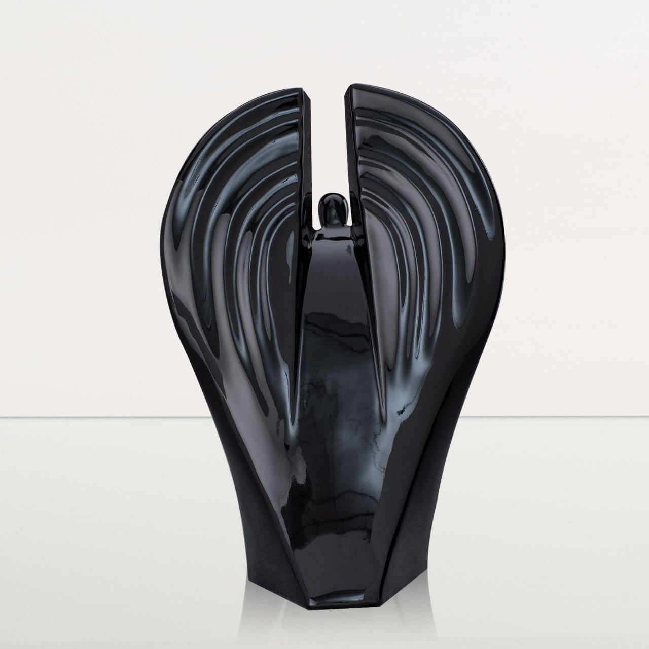 Guardian Handmade Cremation Urn for Ashes - Large | Lamp Black | Ceramic Urn - Pulvis Art Urns